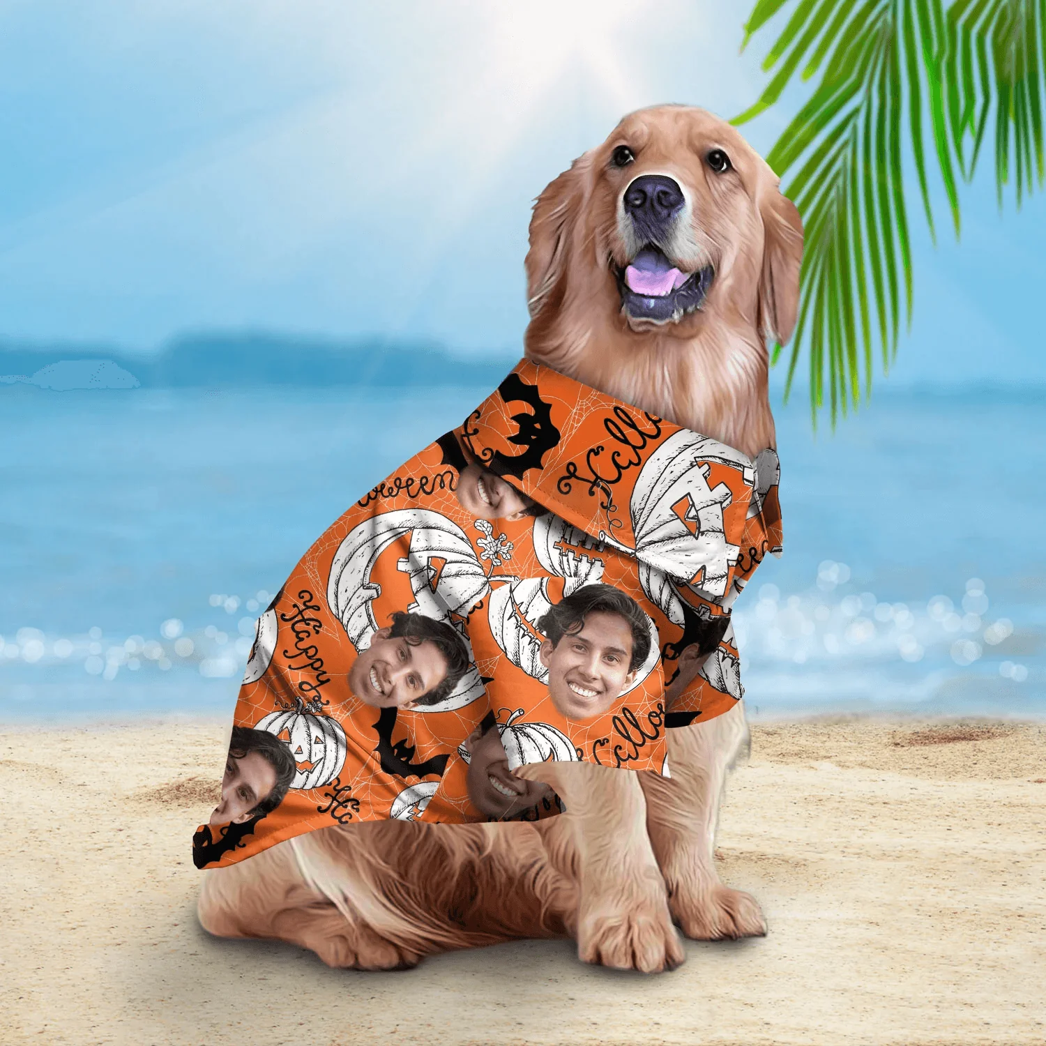 Custom Pet Dog Hawaiian shirt - Custom Photo Pet Pumpkin Pattern Personalized Hawaiian Shirt For Pet - Perfect Gift For Pet, Dog lovers, Cat Lovers - Image 2