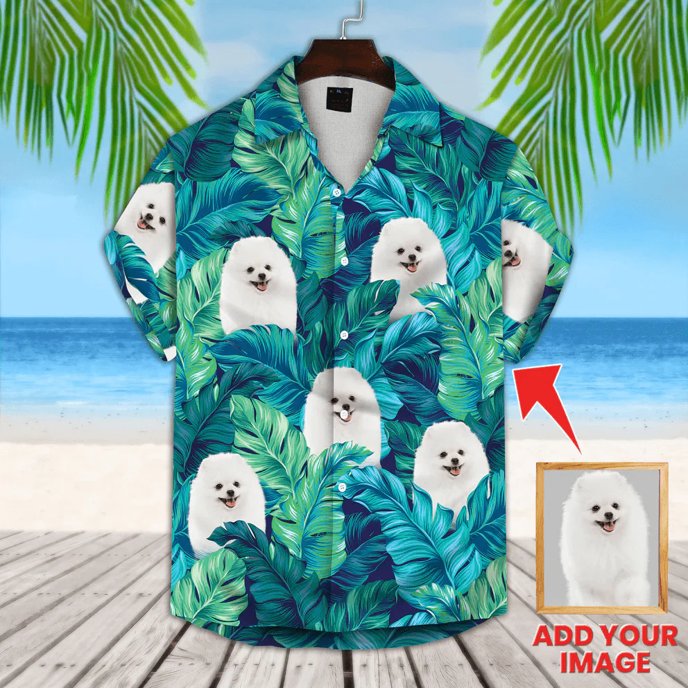 Custom Pet Dog Hawaiian Shirt - Custom Photo Tropical Leaves Personalized Hawaiian Shirt - Perfect Gift For Animal Lovers, Friend, Family