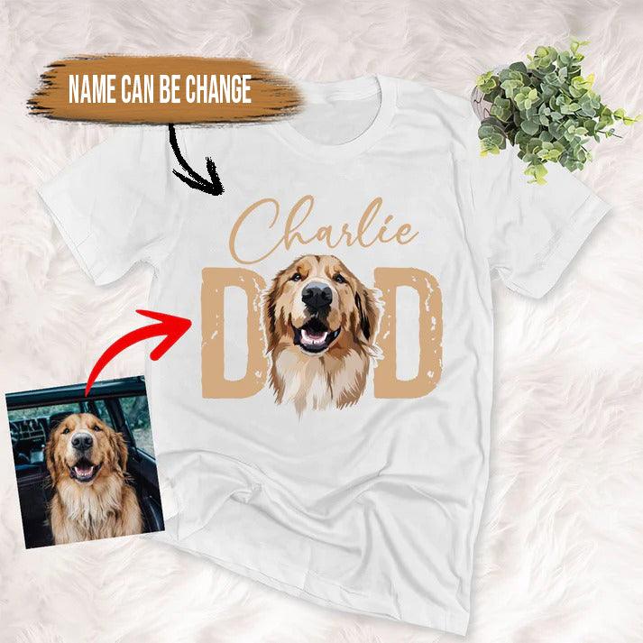 Custom Pet Dog Unisex T Shirt - Personalized Dog Dad T-shirt Gift For Father's Day -  Gift for Dog Lovers, Friends, Family - Image 2
