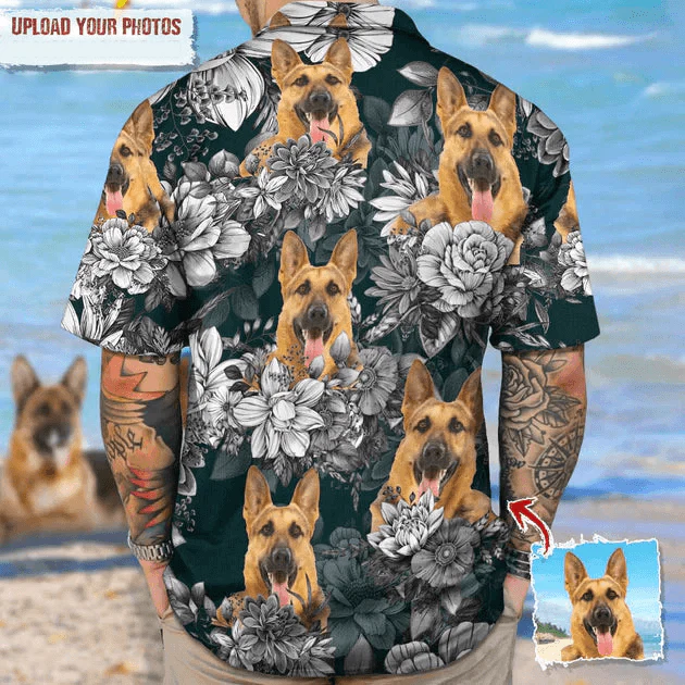 Custom Photo Cute Animal Flower Hawaiian Shirt, Personalized Hawaiian Shirts - Perfect Gift For Animal Lovers, Family, Friends