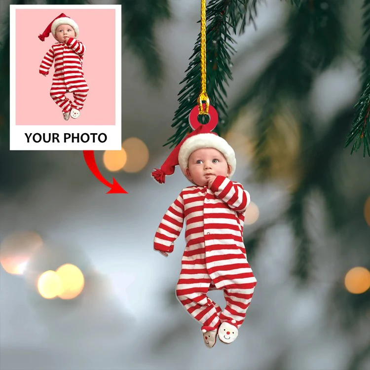 Custom Photo Ornament for Baby - Baby Cute Custom Photo Ornament Christmas - Image 2