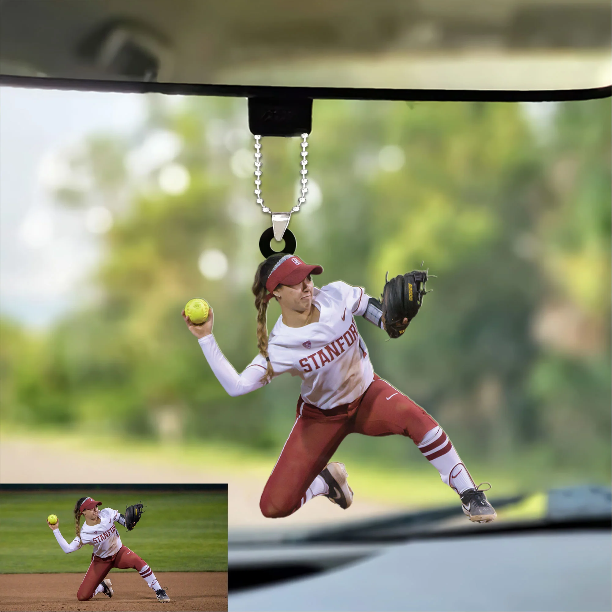 Custom Photo Softball Christmas Acrylic Keychain - Personalized Gift For Sports Fans, Coaches, And Players - Image 4