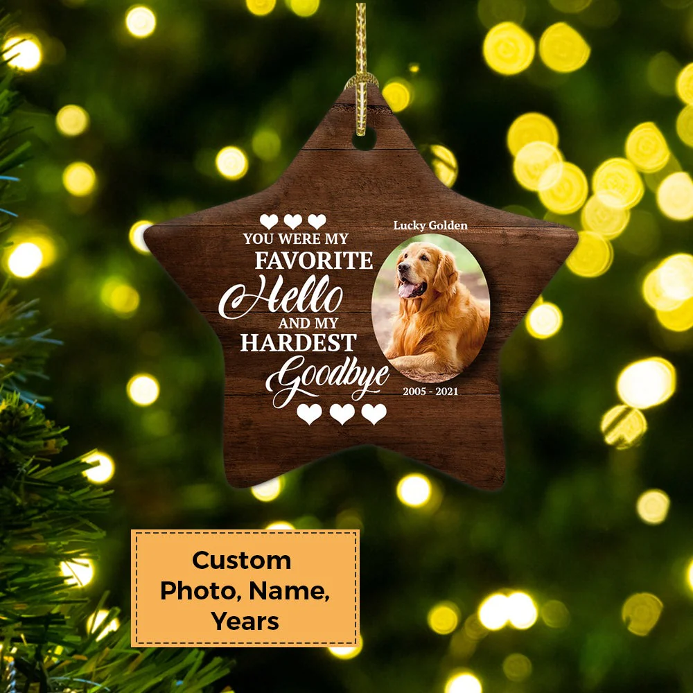 Custom Photo With Dog Ceramic Ornament, Custom Pet Photo Ornament, You Were My Favorite - Christmas Ornament Gift For Dog Lovers, Pet Lovers - Image 4