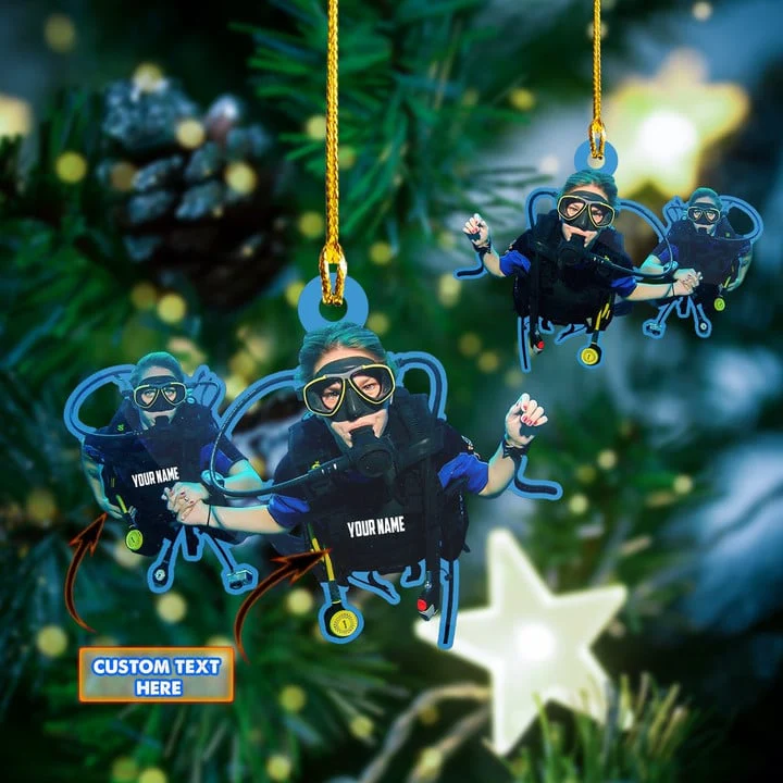 Custom Scuba Diving Christmas Car Ornament, Personalized Name Scuba Diving Car Ornament For Scuba Lover,Christmas,New Year - Image 7
