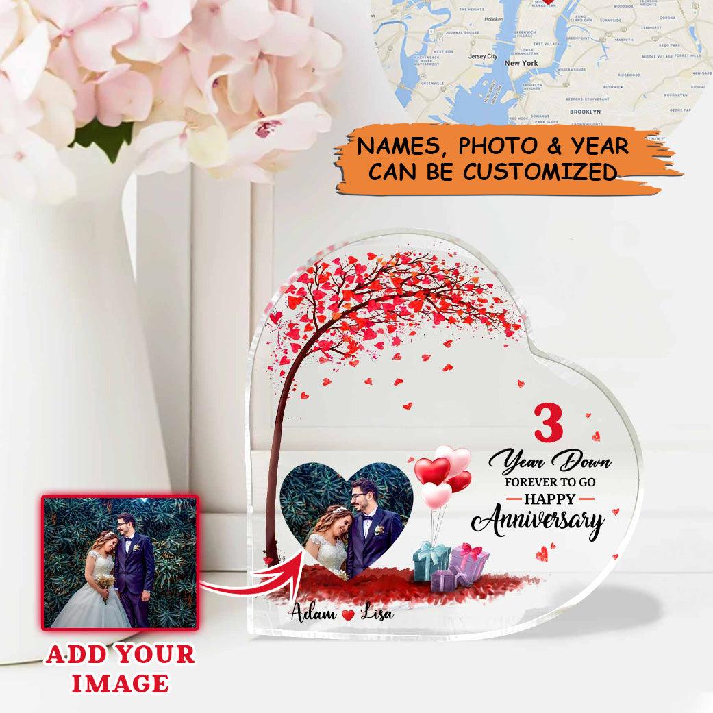 Custom Shaped Acrylic Plaque - Personalized Couple Year Down Forever To Go Custom Shaped Acrylic Plaque - Perfect Gift For Couple, Wife, Husband