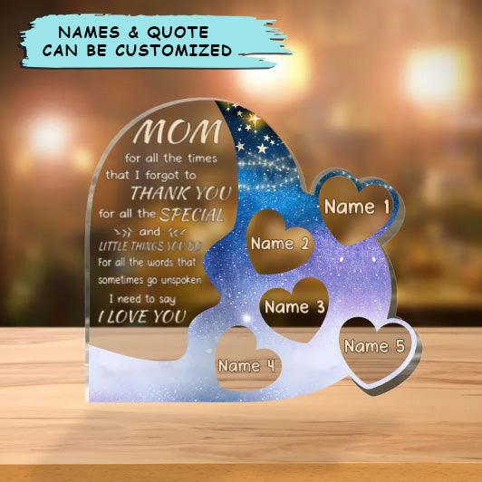 Custom Shaped Acrylic Plaque - Personalized Mom Love You Mom Custom Shaped Acrylic Plaque - Perfect Gift For Mother, Mother's Day - Image 2