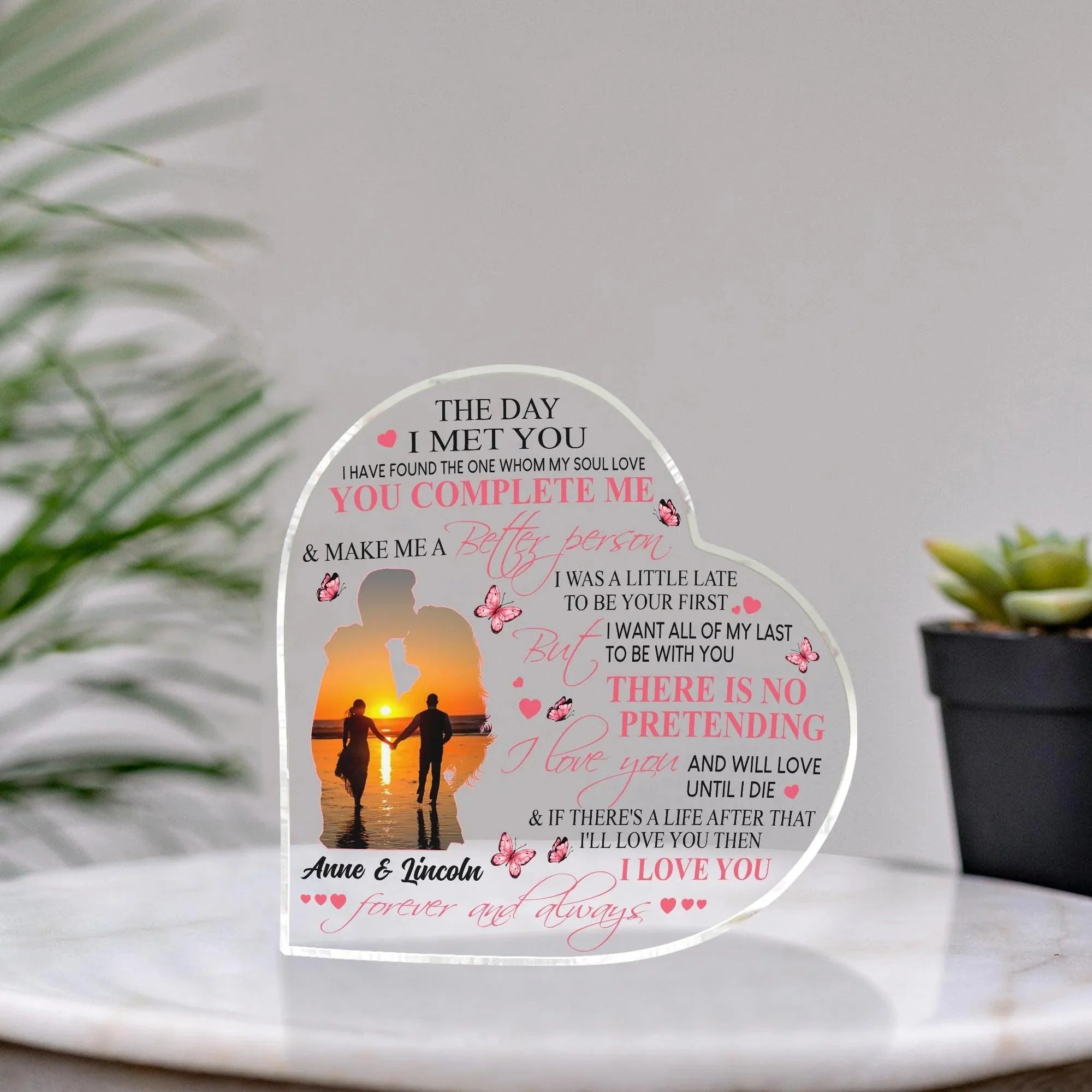 Custom Shaped Acrylic Plaque - Personalized Wife The Day I Met You Custom Shaped Acrylic Plaque - Perfect Gift For Wife, Husband, Couple - Image 3