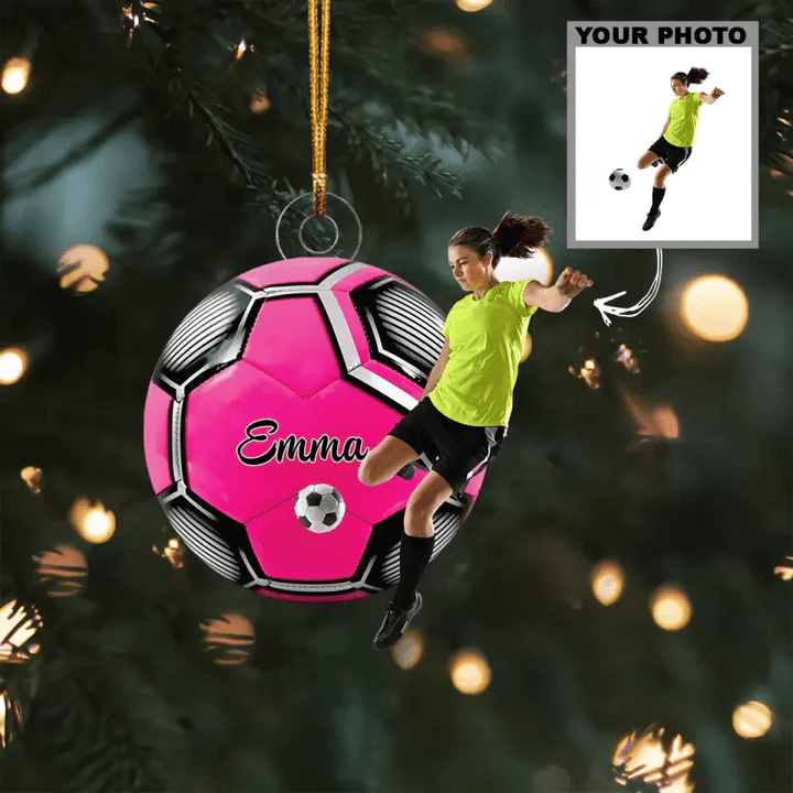 Custom Soccer Acrylic Ornament, Personalized Custom Photo Mica Ornament - Christmas Gift For Soccer Players, Soccer Lovers, Family Members - Image 2