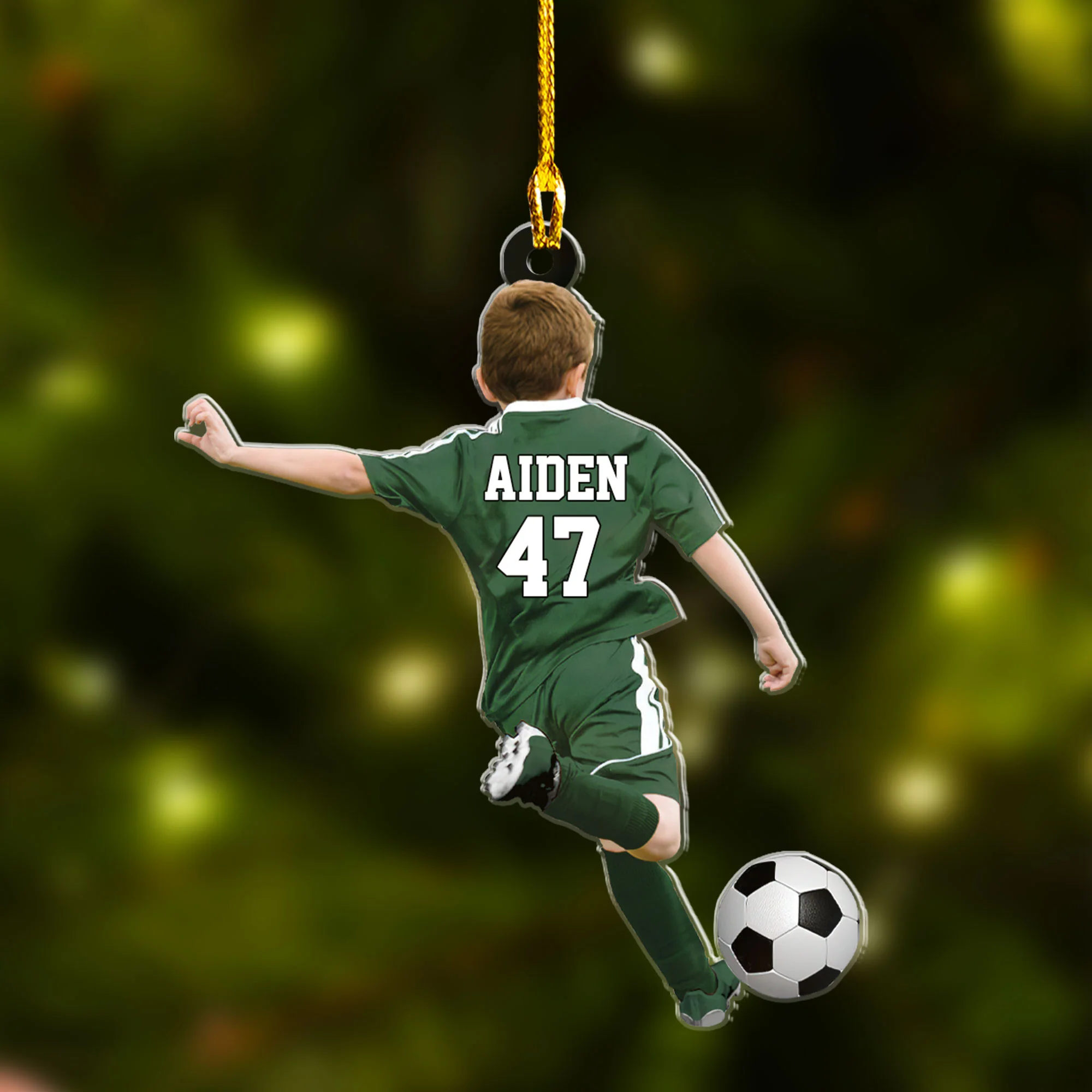 Custom Soccer Boy Acrylic Christmas Ornament, Custom Shape Acrylic Ornament, Gift For Soccer Lovers - Image 3