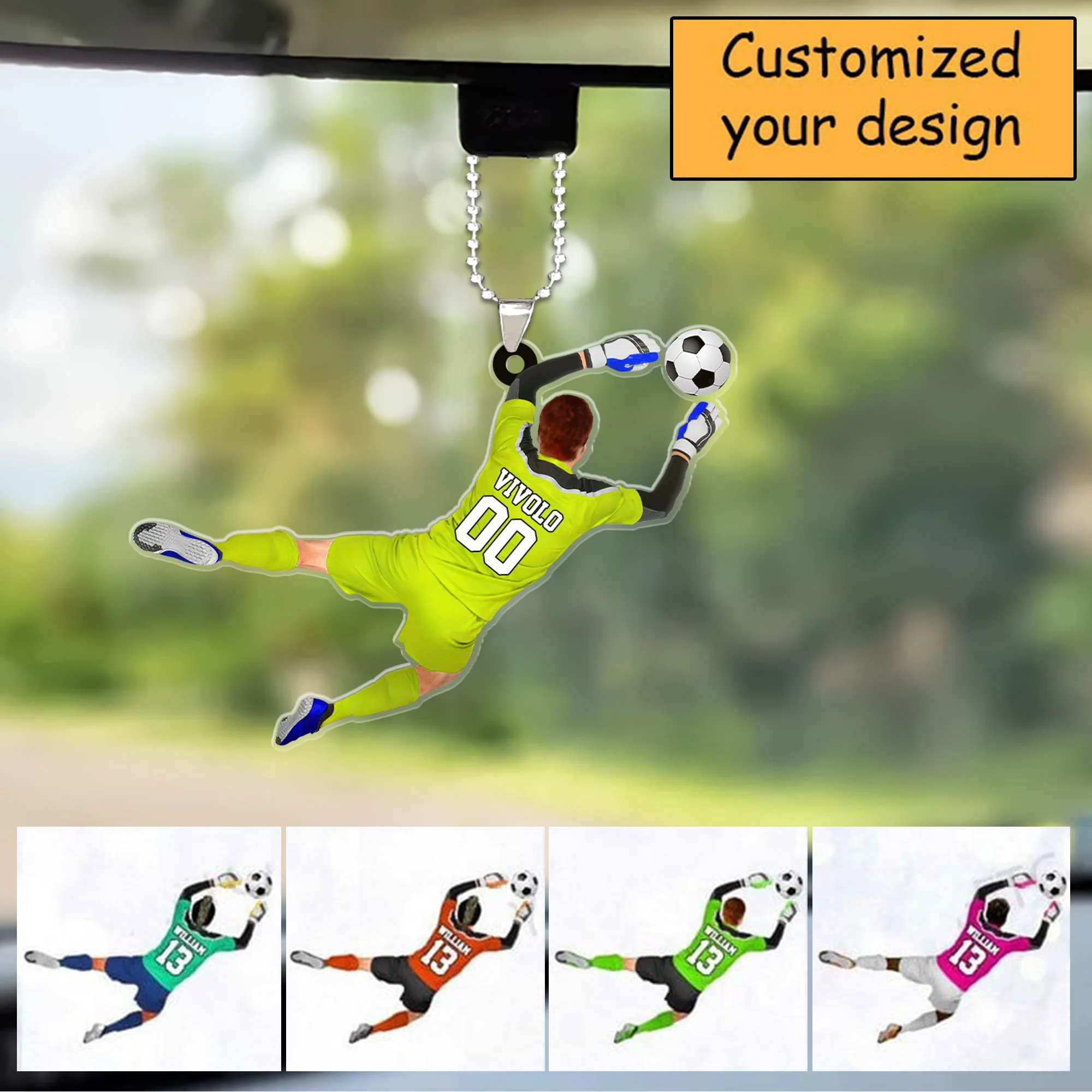 Custom Soccer Acrylic Christmas Ornament, Personalized Male, Boys, Man Soccer Goalkeeper Acrylic Ornament For Soccer Lover, Christmas - Image 4