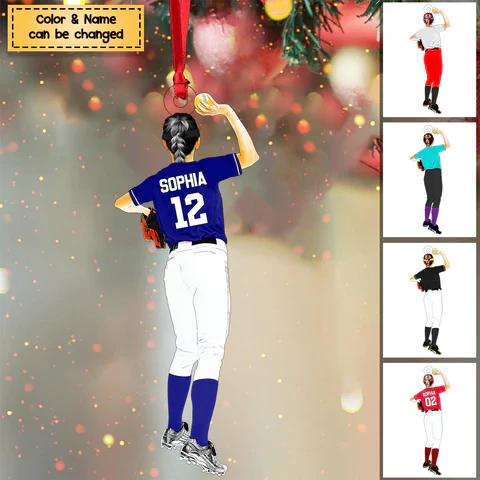 Custom Solfball Players Christmas Acrylic Ornament Gift For, Daughter, Solfball Lovers - Gift For Baseball Fans - Image 2