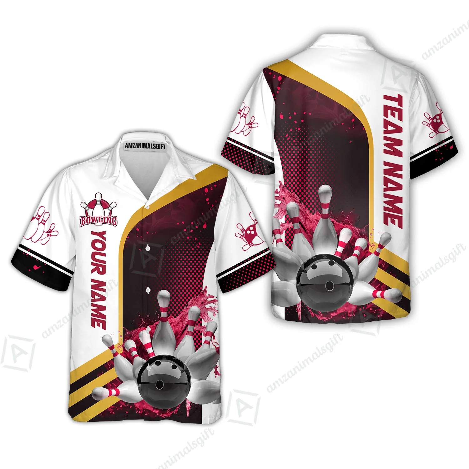 Custom Team Name Bowling Team Jersey - Custom Name Bowling Ball And Pins Water Personalized Bowling Polo Shirt - Uniform Shirt For Bowlers - Image 15
