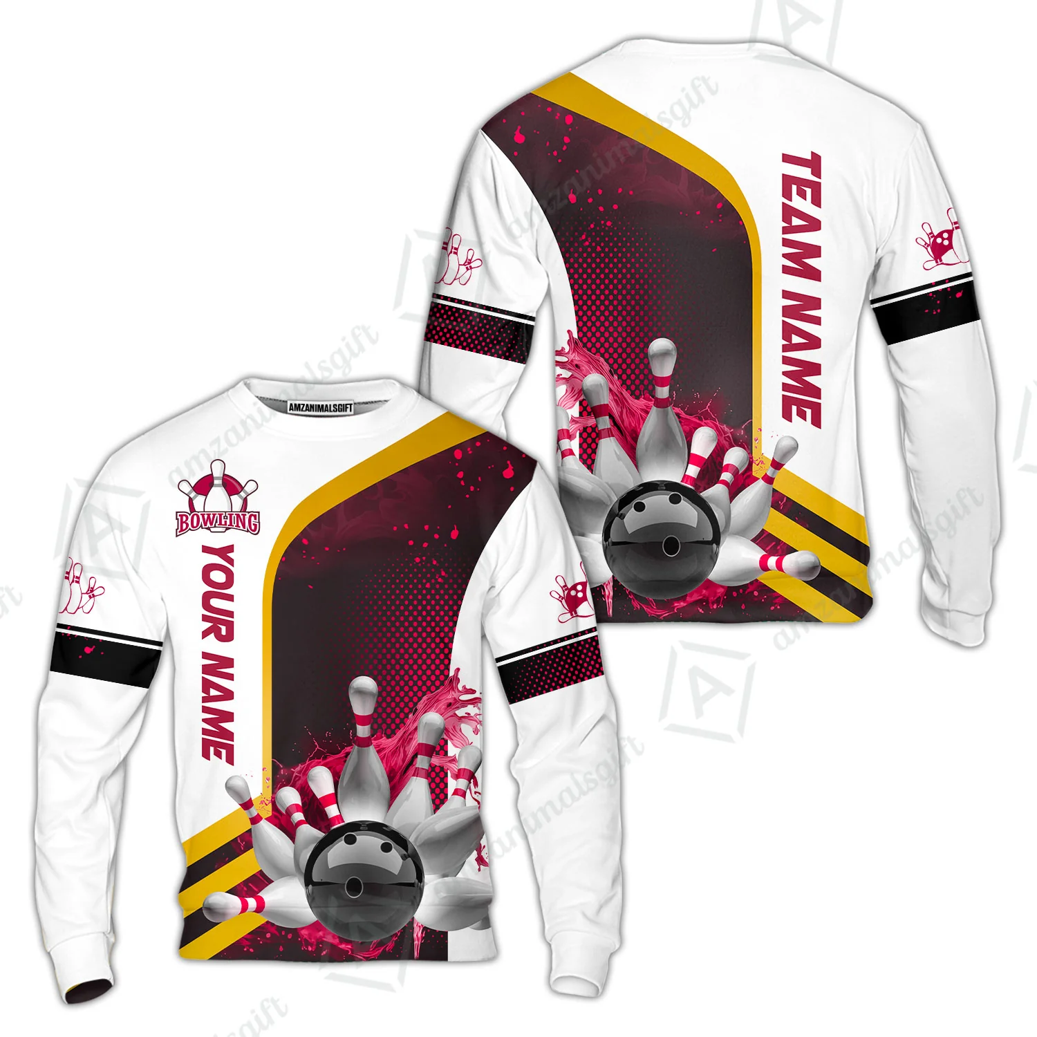 Custom Team Name Bowling Team Jersey - Custom Name Bowling Ball And Pins Water Personalized Bowling Polo Shirt - Uniform Shirt For Bowlers - Image 21