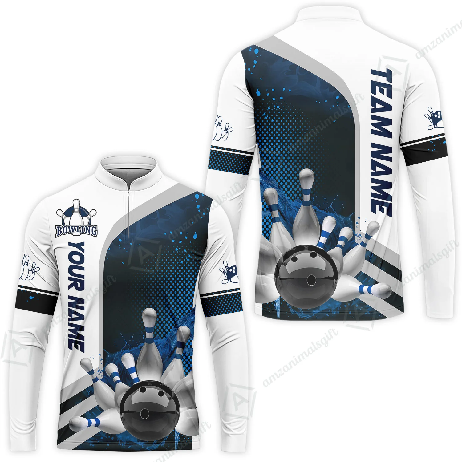 Custom Team Name Bowling Team Jersey - Custom Name Bowling Ball And Pins Water Personalized Bowling Polo Shirt - Uniform Shirt For Bowlers - Image 30