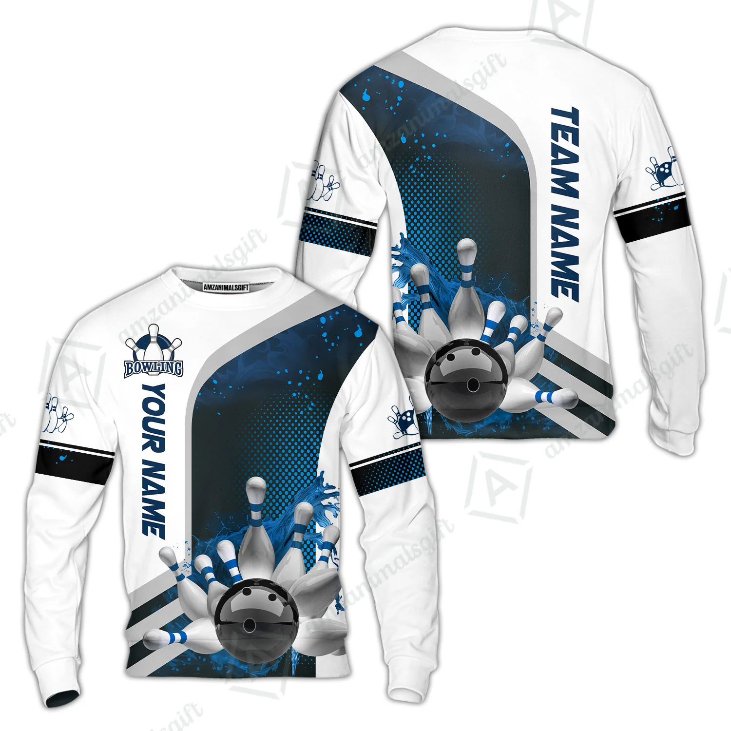 Custom Team Name Bowling Team Jersey - Custom Name Bowling Ball And Pins Water Personalized Bowling Polo Shirt - Uniform Shirt For Bowlers - Image 32