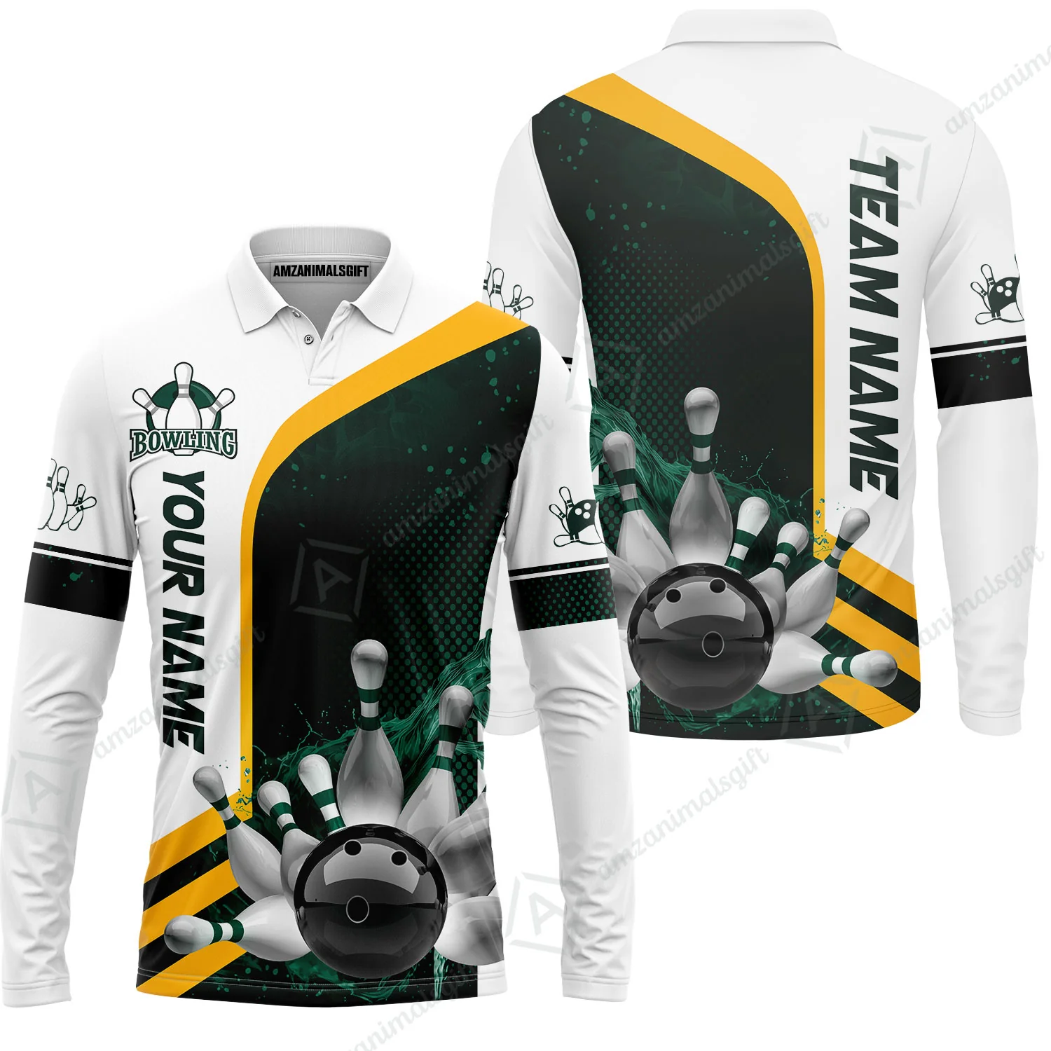 Custom Team Name Bowling Team Jersey - Custom Name Bowling Ball And Pins Water Personalized Bowling Polo Shirt - Uniform Shirt For Bowlers - Image 42