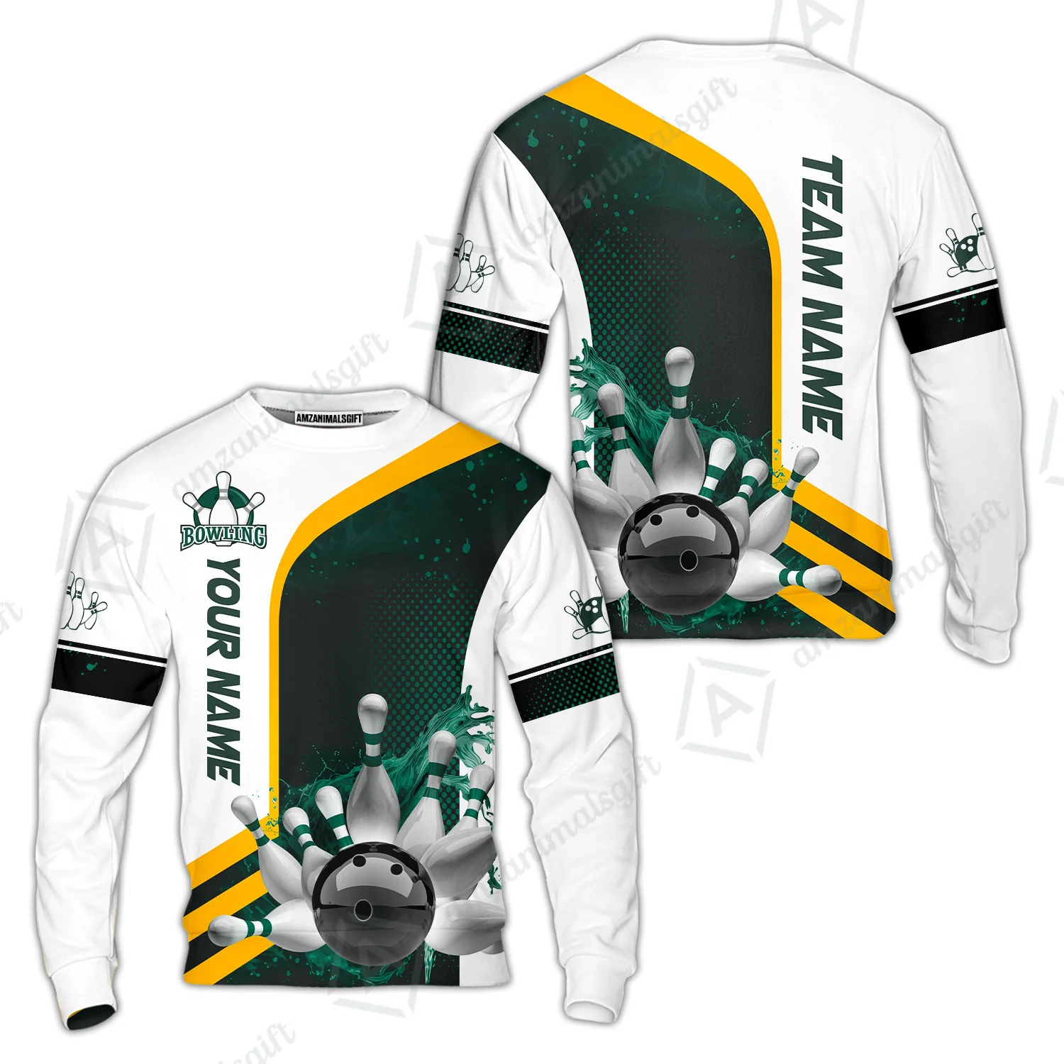 Custom Team Name Bowling Team Jersey - Custom Name Bowling Ball And Pins Water Personalized Bowling Polo Shirt - Uniform Shirt For Bowlers - Image 44