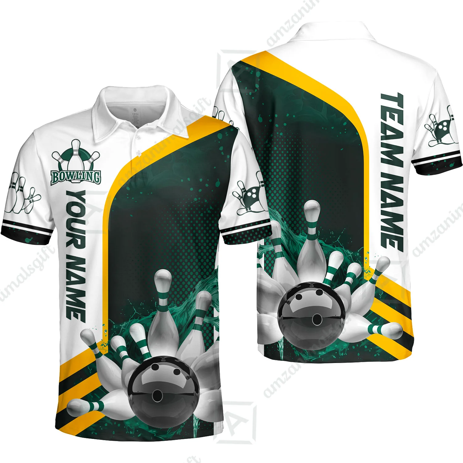Custom Team Name Bowling Team Jersey - Custom Name Bowling Ball And Pins Water Personalized Bowling Polo Shirt - Uniform Shirt For Bowlers - Image 46