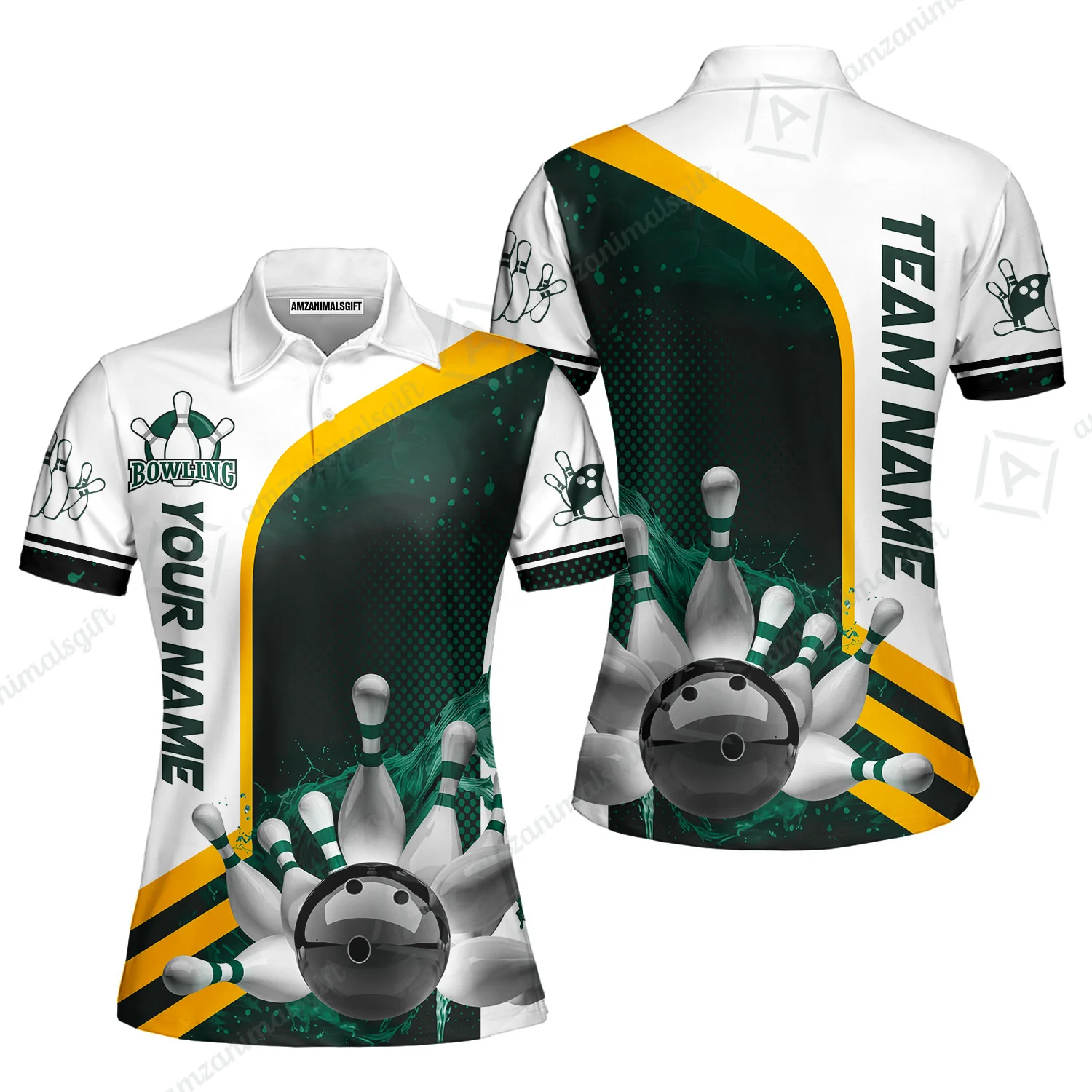 Custom Team Name Bowling Team Jersey - Custom Name Bowling Ball And Pins Water Personalized Bowling Polo Shirt - Uniform Shirt For Bowlers - Image 48