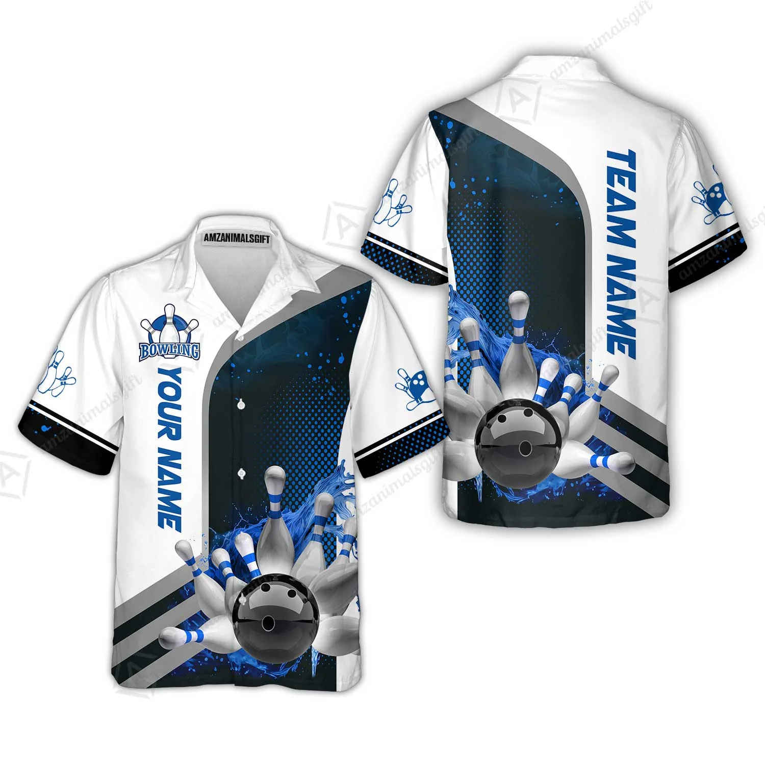 Custom Team Name Bowling Team Jersey - Custom Name Bowling Ball And Pins Water Personalized Bowling Polo Shirt - Uniform Shirt For Bowlers - Image 6