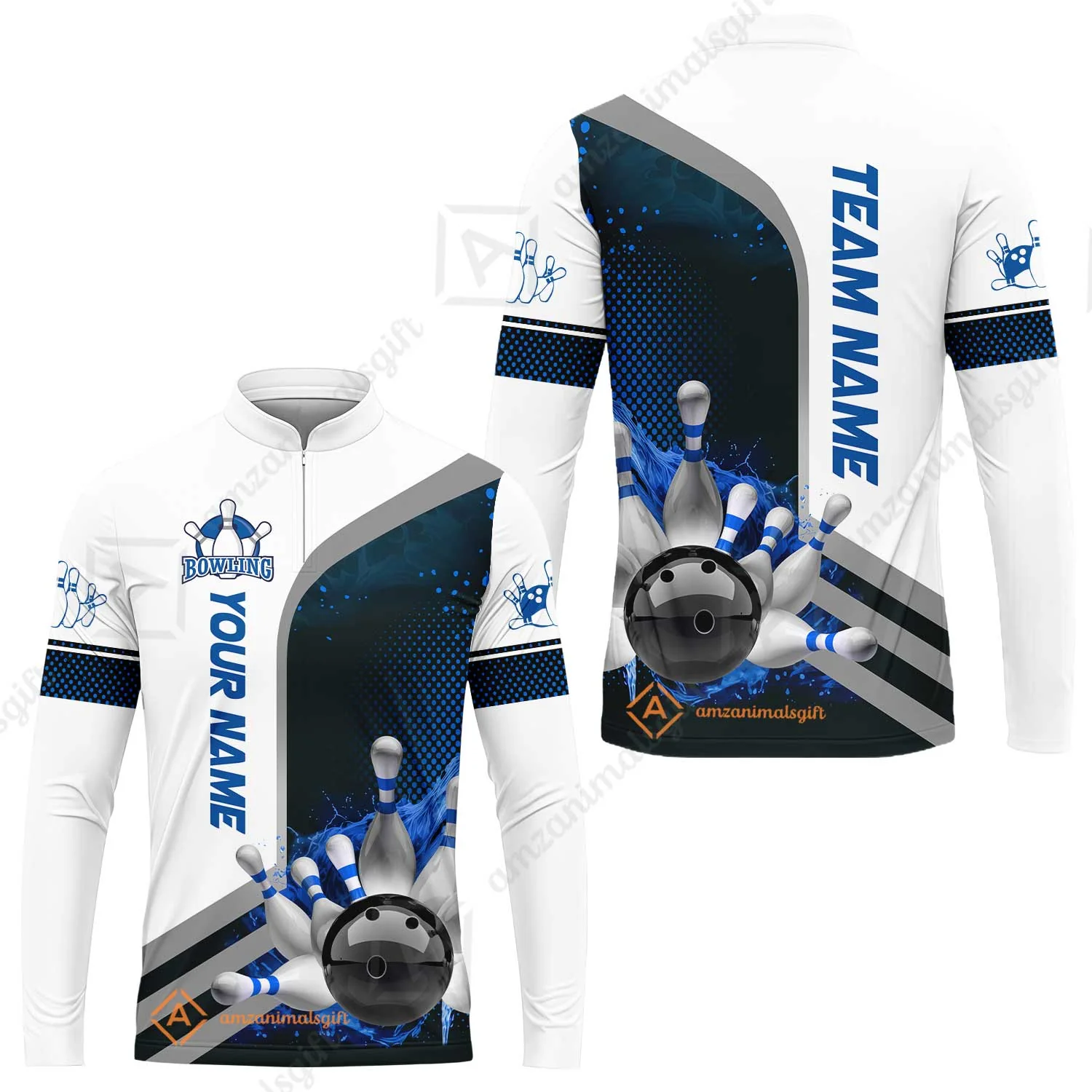 Custom Team Name Bowling Team Jersey - Custom Name Bowling Ball And Pins Water Personalized Bowling Polo Shirt - Uniform Shirt For Bowlers - Image 8