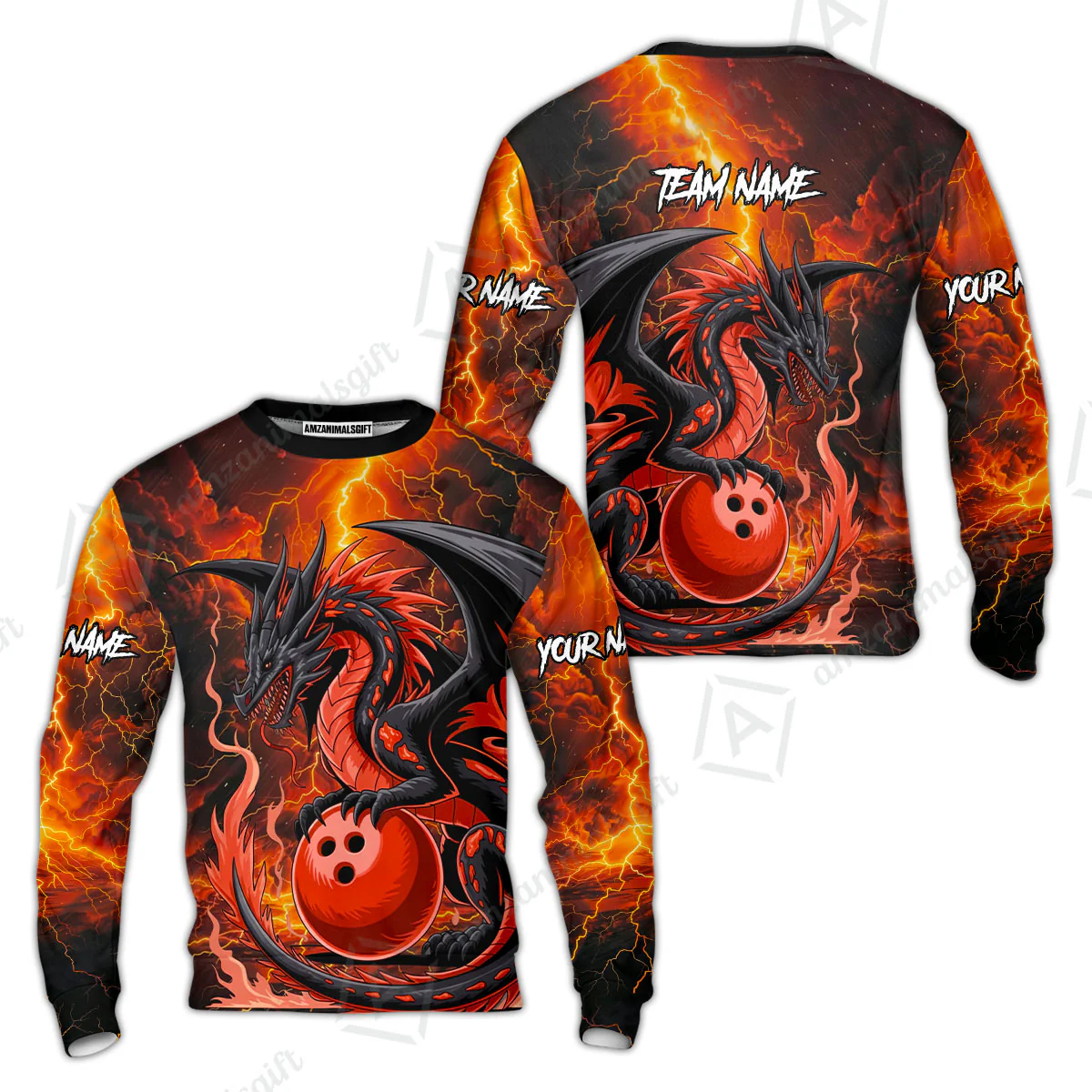 Custom Team Name Hellfire Bowling Team Jersey Shirt- Bowling uniforms Hellfire Dragon Bowling Quarter-Zip Polo Shirts - Uniform Shirt For Bowlers - Image 10