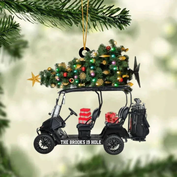 Custom Text Golf Cart Family With Acrylic Christmas Ornament - Christmas Gift For Golfers, Golf Lovers - Image 6