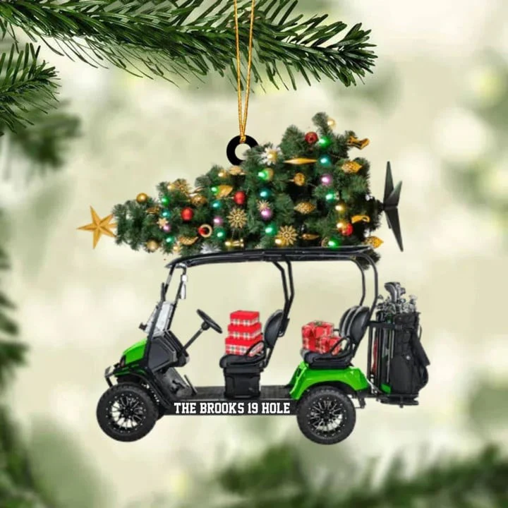Custom Text Golf Cart Family With Acrylic Christmas Ornament - Christmas Gift For Golfers, Golf Lovers - Image 9