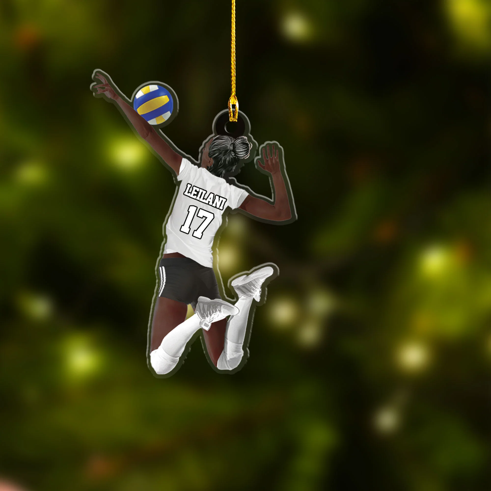 Custom Volleyball Christmas Car Ornament, Personalized Female Beach Volleyball Car Ornament For Volleyball Lover,Christmas,New Year - Image 3