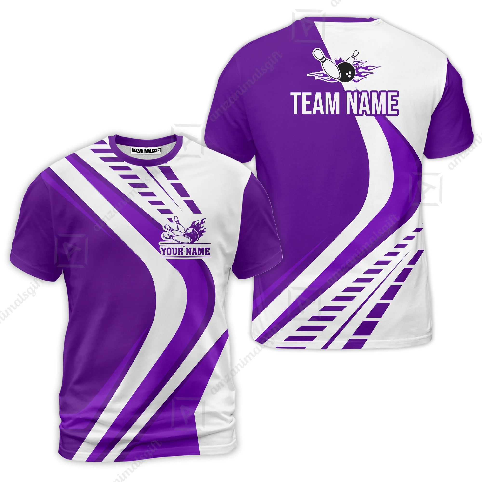 Customize Your Name, Team Name Bowling Jersey, Bowling Team Jersey Multicolor Polo Quarter-Zip Shirts, Custom Bowling Uniforms Jerseys - Image 13
