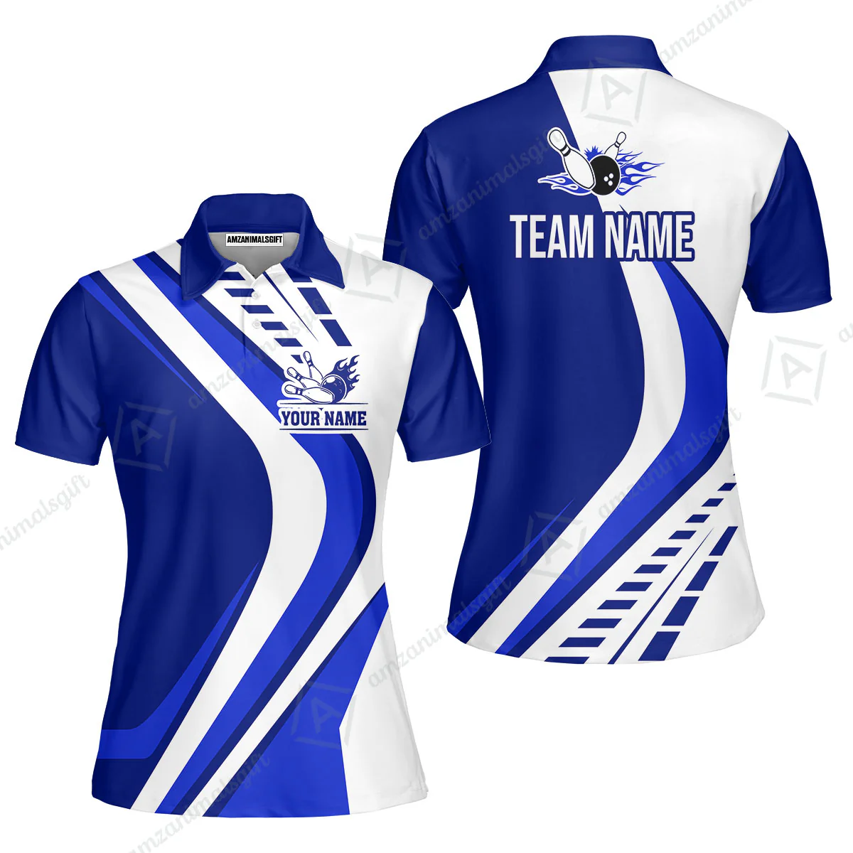Customize Your Name, Team Name Bowling Jersey, Bowling Team Jersey Multicolor Polo Quarter-Zip Shirts, Custom Bowling Uniforms Jerseys - Image 16