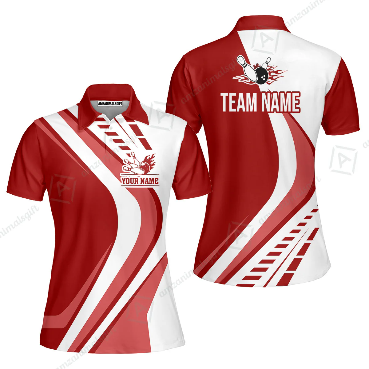 Customize Your Name, Team Name Bowling Jersey, Bowling Team Jersey Multicolor Polo Quarter-Zip Shirts, Custom Bowling Uniforms Jerseys - Image 19