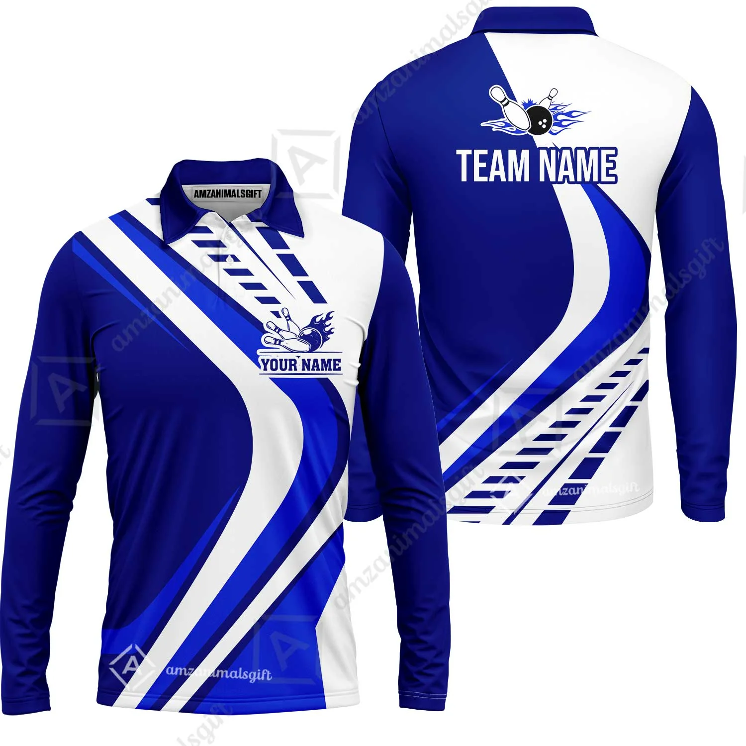 Customize Your Name, Team Name Bowling Jersey, Bowling Team Jersey Multicolor Polo Quarter-Zip Shirts, Custom Bowling Uniforms Jerseys - Image 31