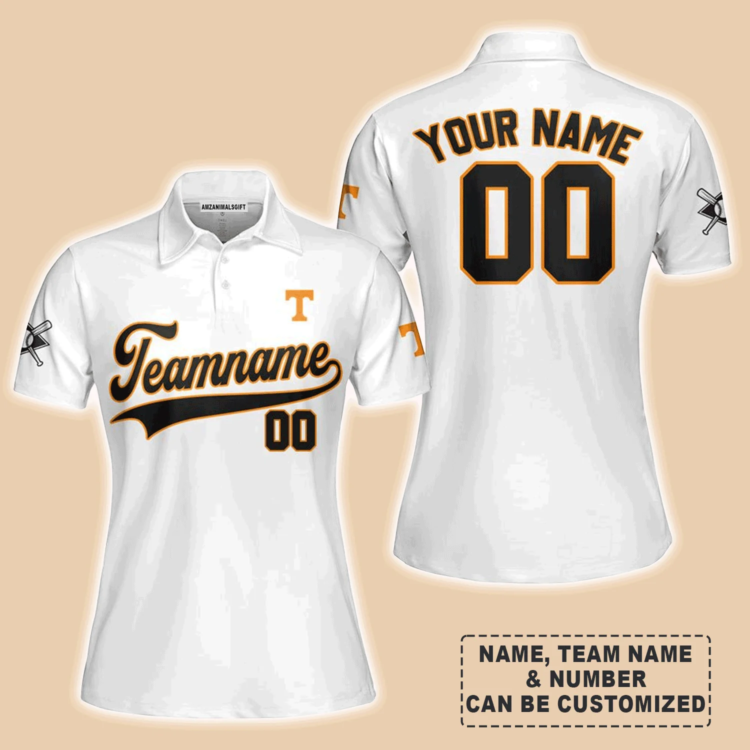 Customized Baseball Women Polo Shirt, Indiana Baseball Logo White Custom Polo Shirt - Perfect Polo Shirt For Women, Baseball Lovers - Image 2
