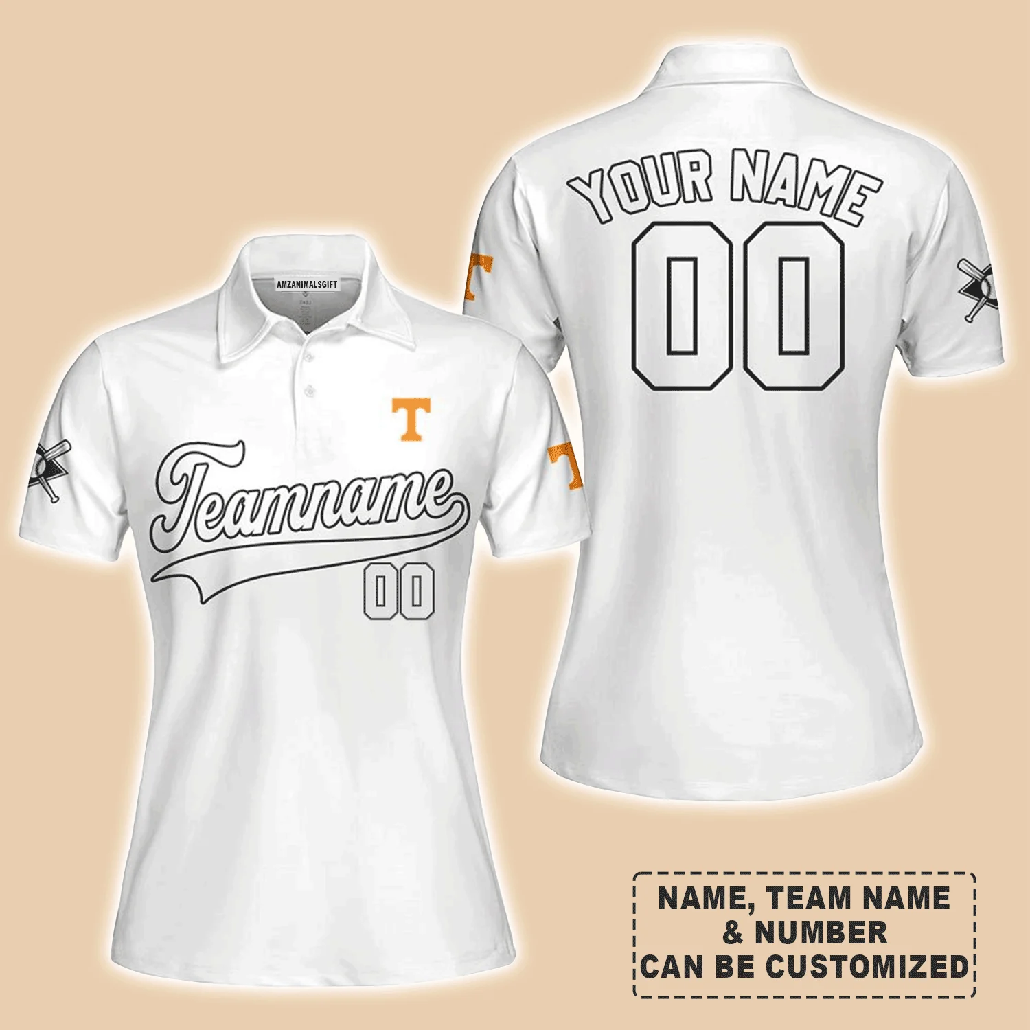 Customized Baseball Women Polo Shirt, Indiana Baseball Logo White Custom Polo Shirt - Perfect Polo Shirt For Women, Baseball Lovers - Image 3
