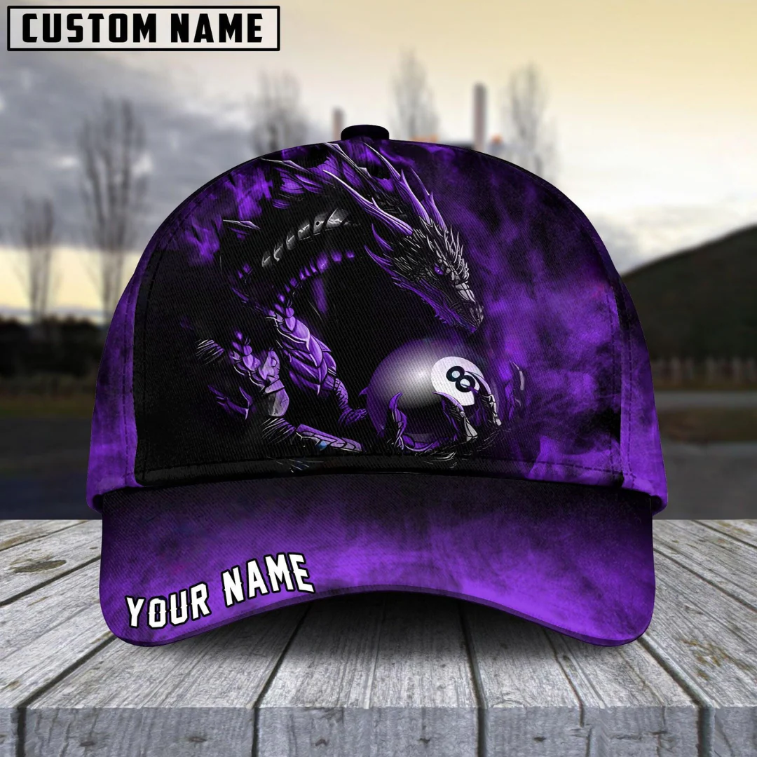 Customized Billiard Cap, Billiard Pool Ball 8 Aero Dragon Personalized Name 3D Hats, Best Billiard Pool Hat For Billiard Players (6 Colors) - Image 2