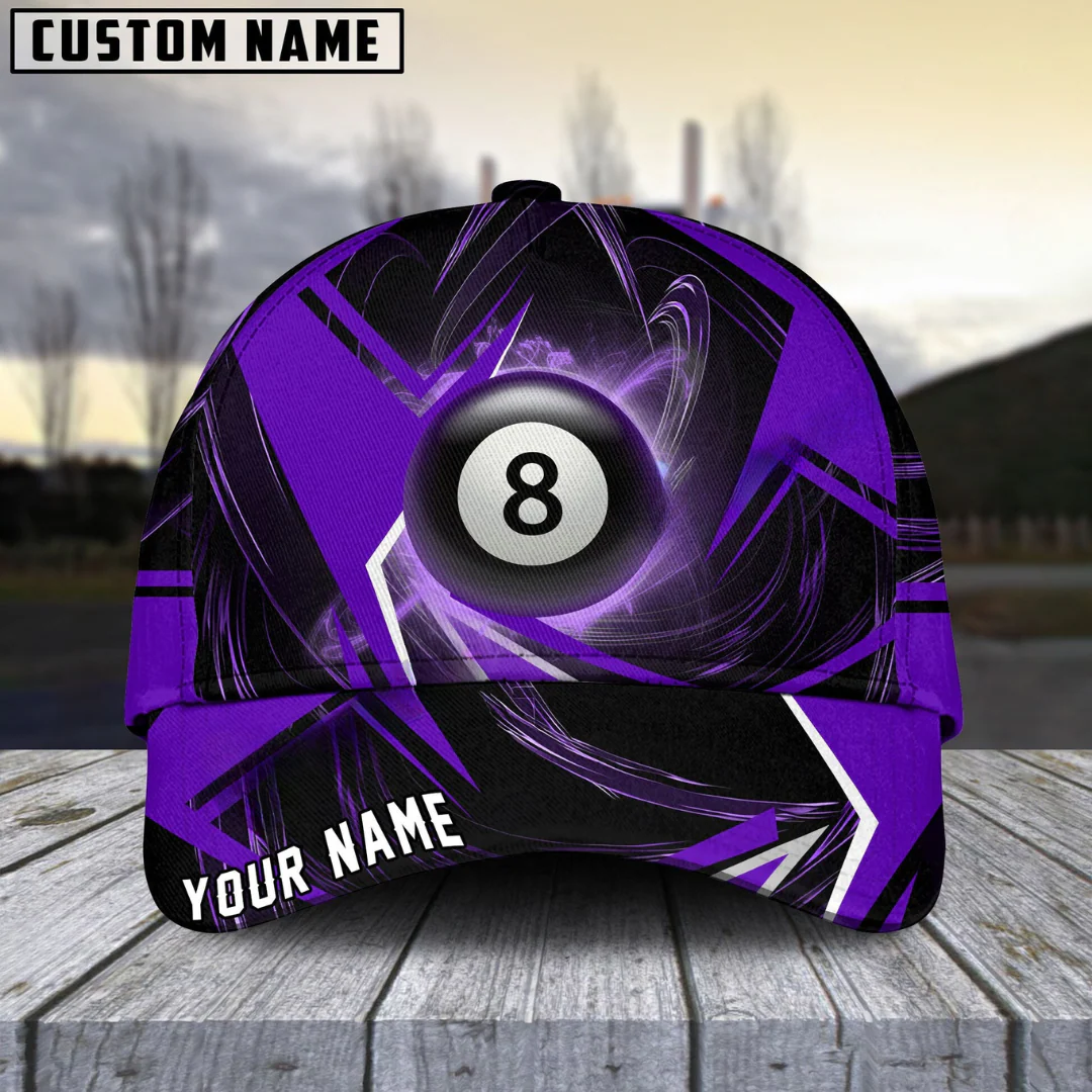 Customized Billiard Cap, Billiard Pool Ball 8 Stormeye Personalized Name 3D Hats, Best Billiard Pool Hat For Billiard Players (6 Colors)