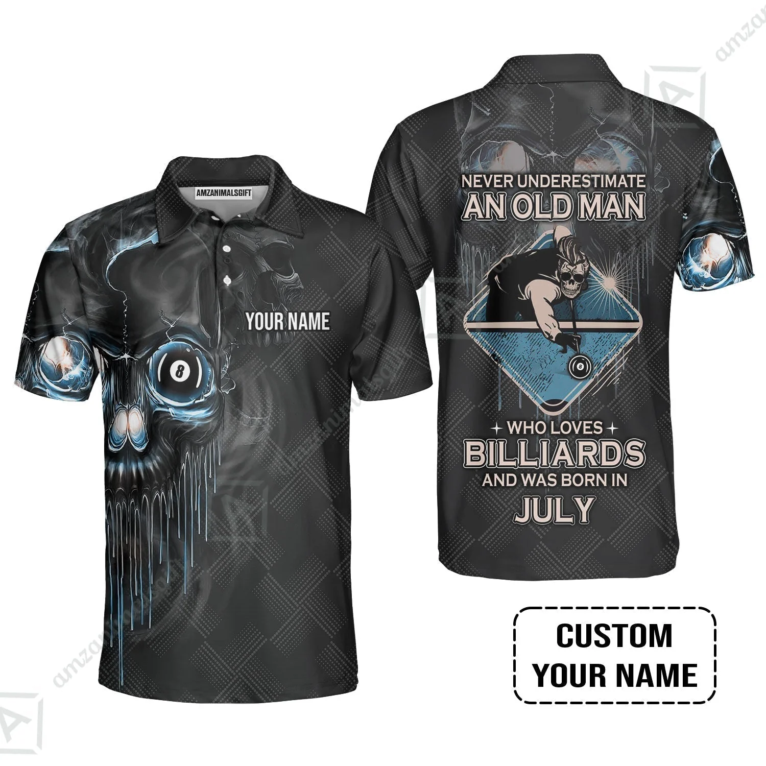 Customized Billiard Hawaiian Shirt- Pool 8 Ball Never Underestimate An Old Man And Was Born In July Personalized Hawaiian Shirt - Image 6
