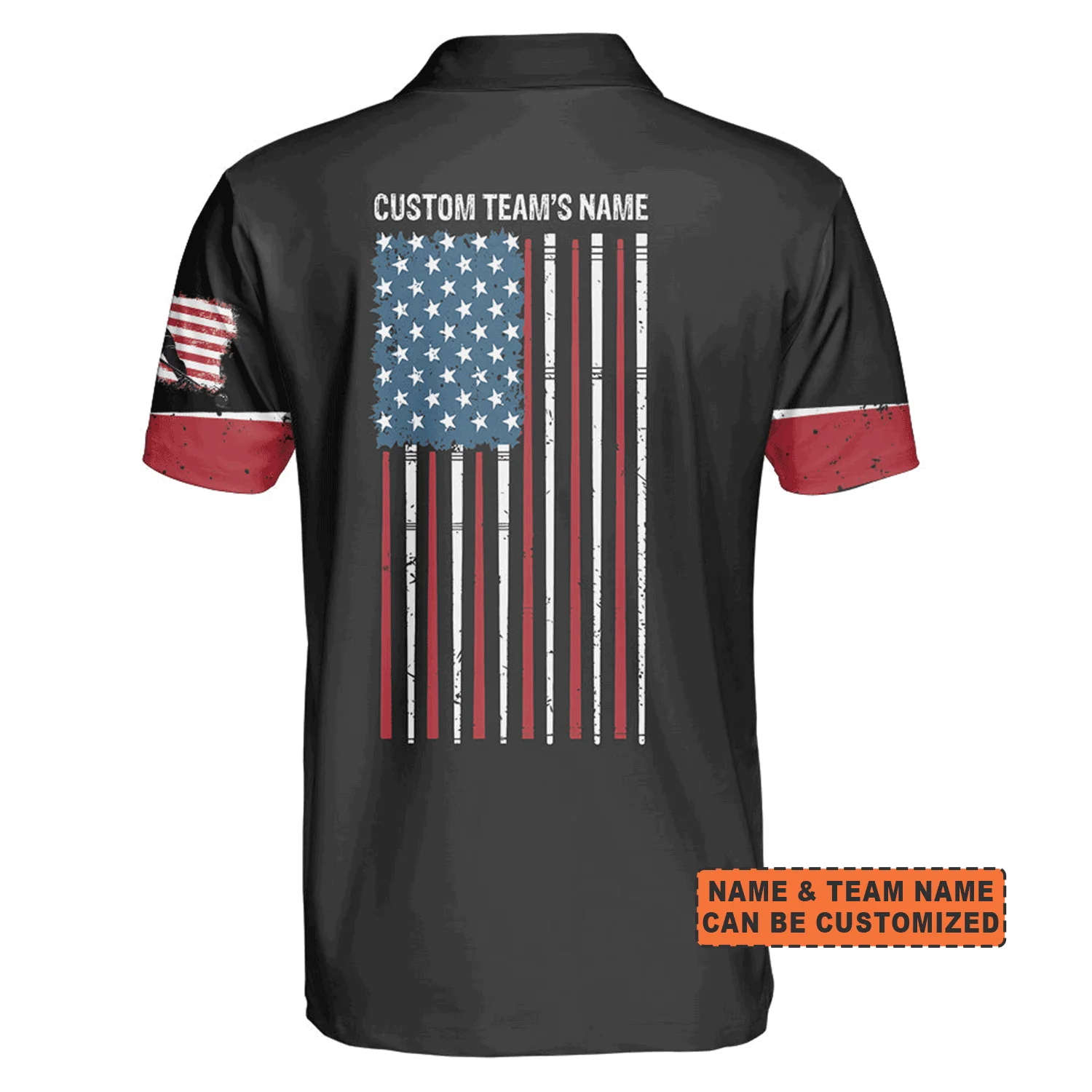 Customized Billiards Men Polo Shirt, Personalized 3D Billiards 8 Ball Pool Player US Flag Pattern Polo Shirt For Men, Billiards Lovers - Image 3