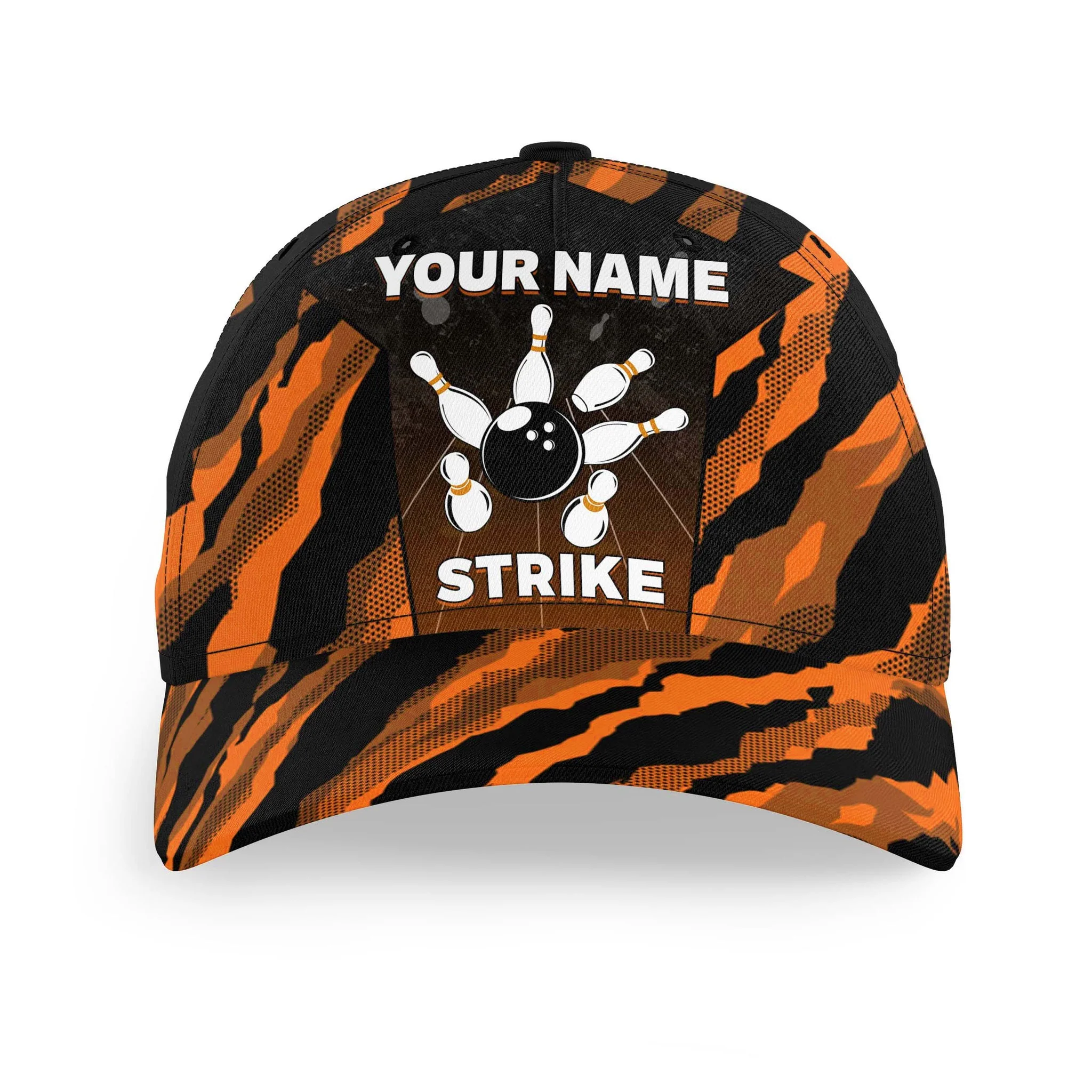 Customized Bowling Classic Cap, Camo Pattern Strike Bowling Hat For Men Women, Bowlers, Team League - Image 2