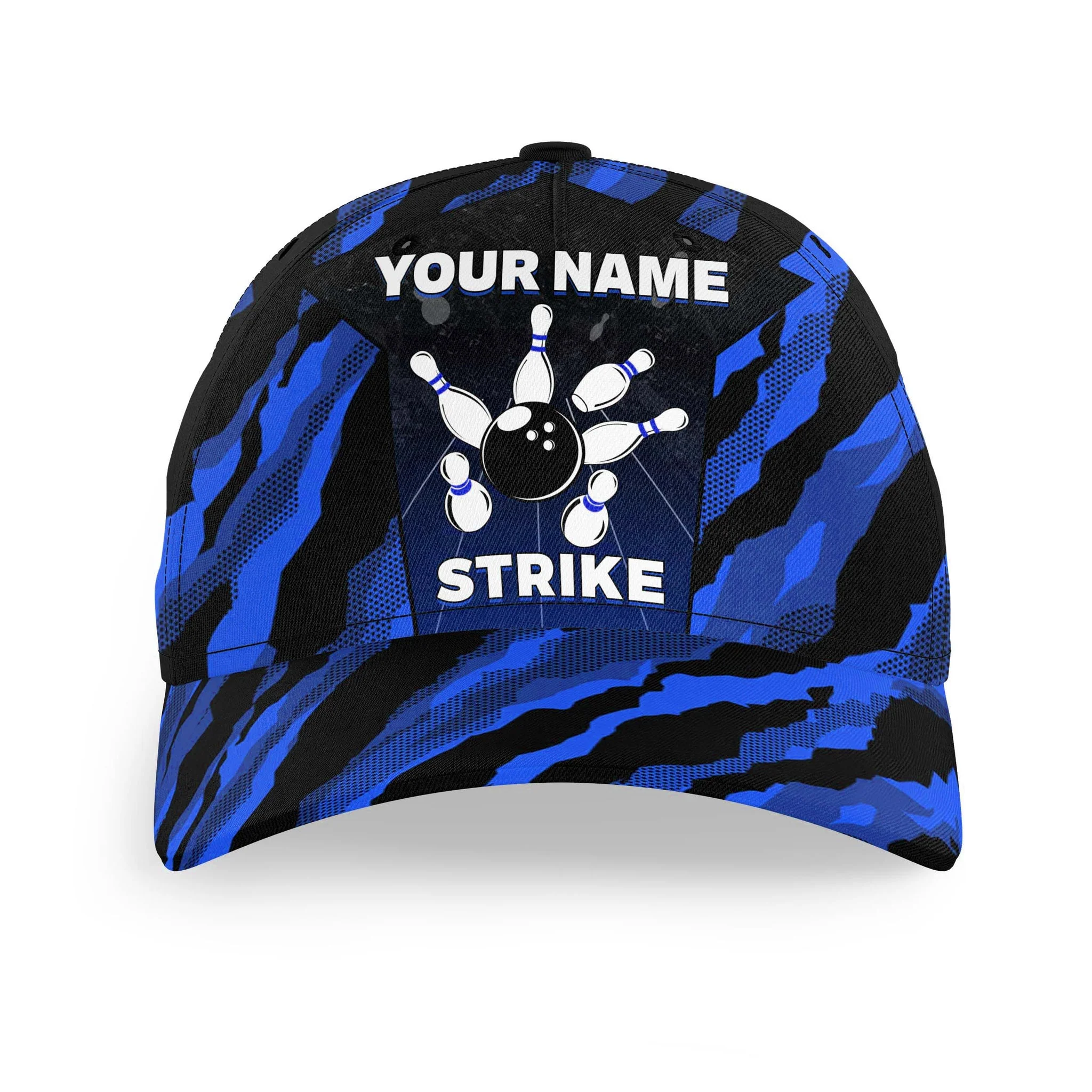 Customized Bowling Classic Cap, Camo Pattern Strike Bowling Hat For Men Women, Bowlers, Team League - Image 4