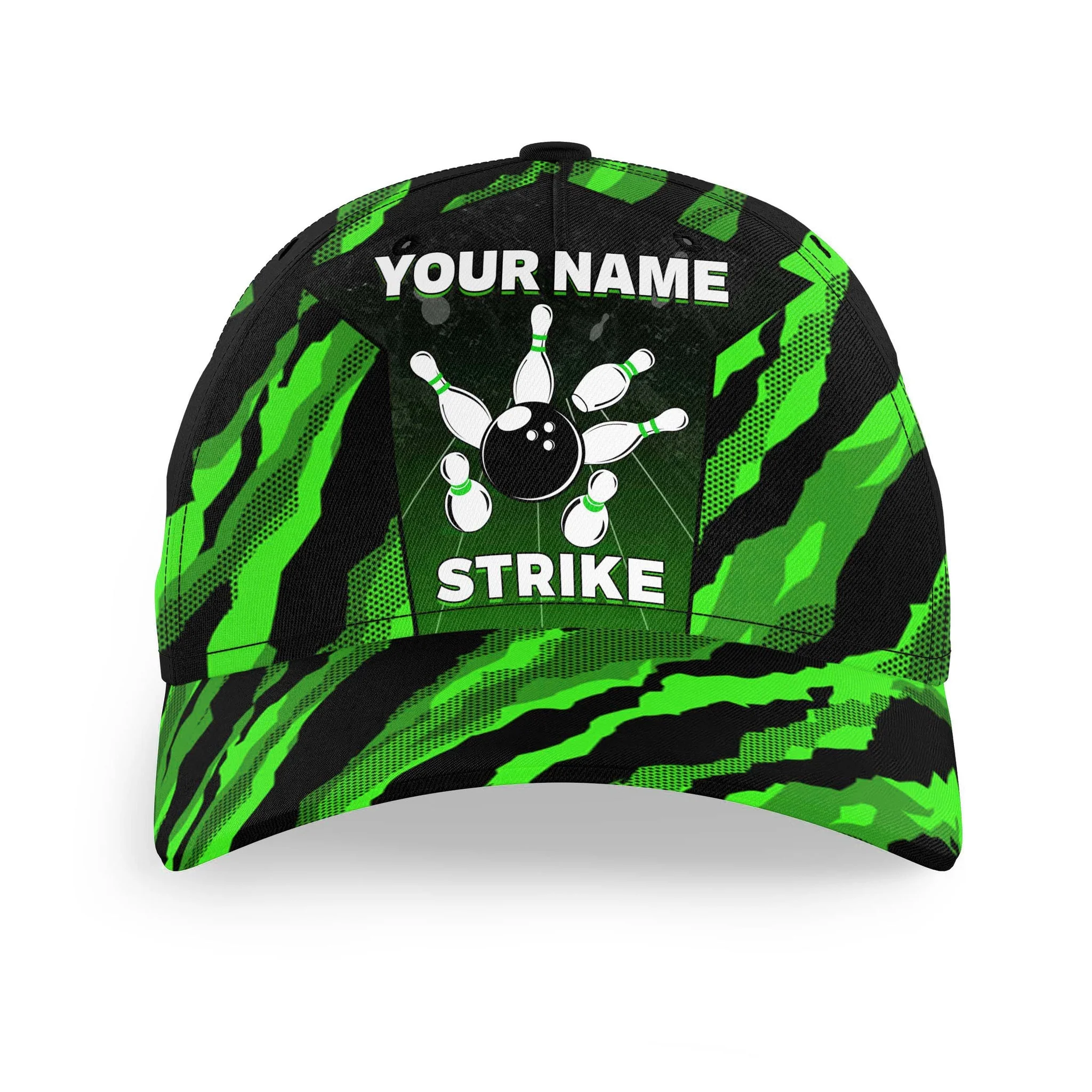 Customized Bowling Classic Cap, Camo Pattern Strike Bowling Hat For Men Women, Bowlers, Team League - Image 5