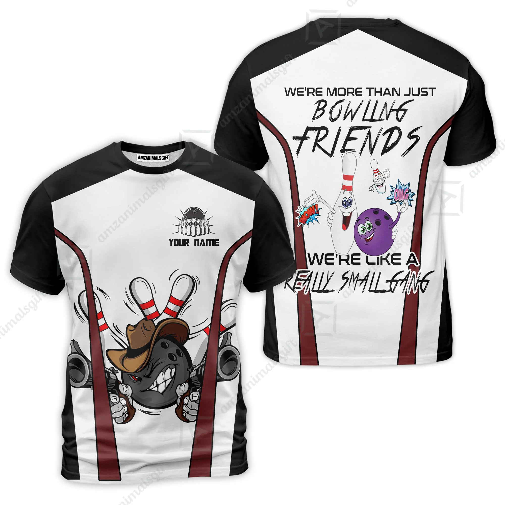 Customized Bowling Friends Polo Shirt, Really Small Gang Funny Bowling Team Polo Shirt, Perfect Outfit For Bowlers - Image 5