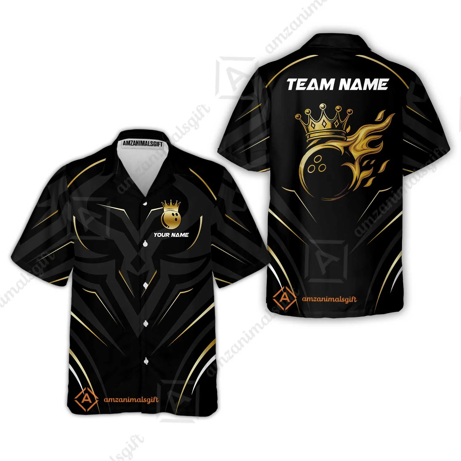 Customized Bowling Hawaiian Shirt, Custom Crown Bowling Uniform Hawaiian Jersey, Multicolor Team Style Jersey for Bowlers - Image 4