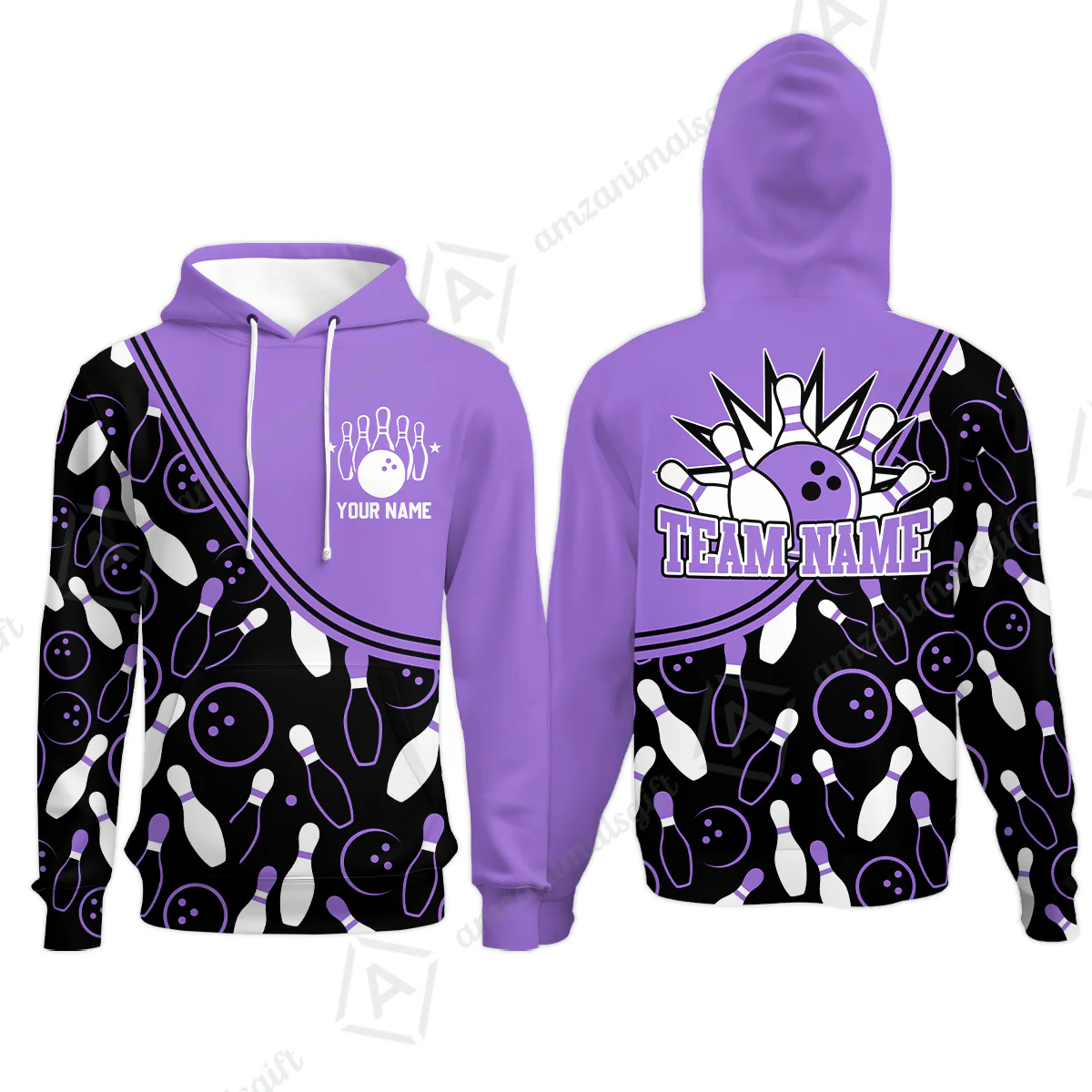 Customized Bowling Hoodie, Custom Multicolor Bowling Style Uniform Hoodie For Bowlers - Image 5