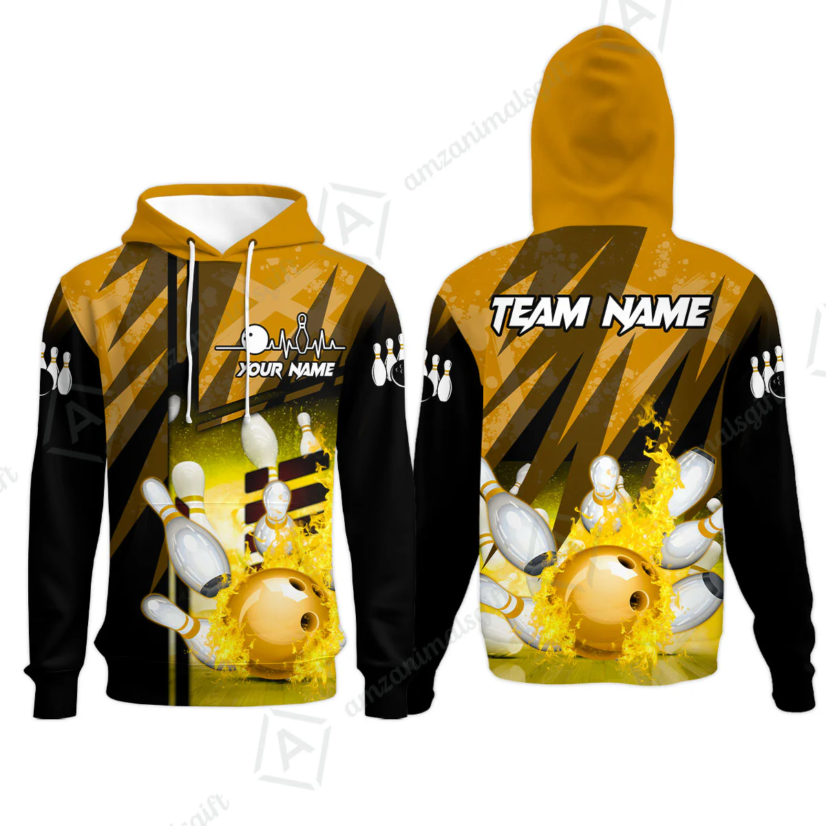 Customized Bowling Jersey Shirt, Bowling And Pins Abstract Grunge Texture XX Multicolor Option Customized Name And Team Zipper Polo Jerseys Shirts - Image 21
