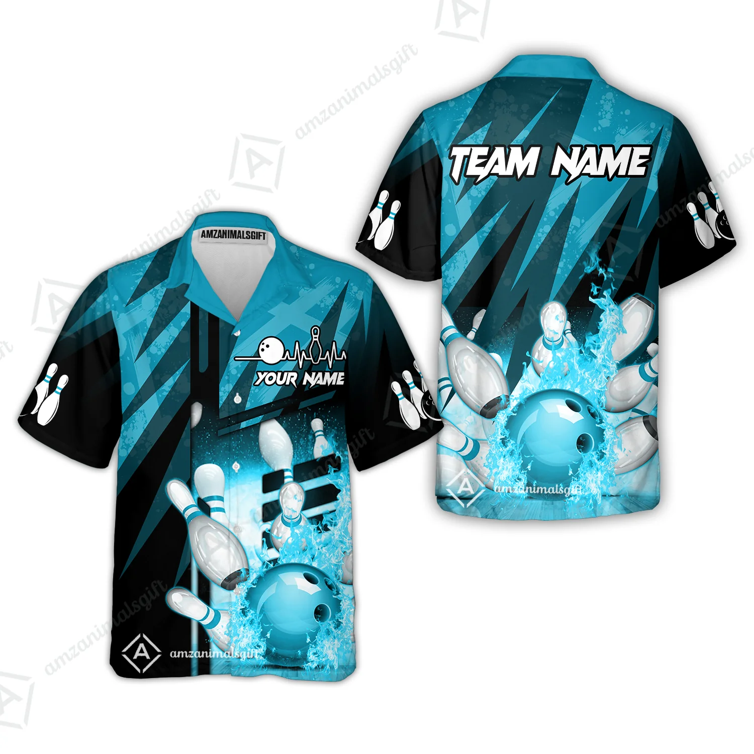 Customized Bowling Jersey Shirt, Bowling And Pins Abstract Grunge Texture XX Multicolor Option Customized Name And Team Zipper Polo Jerseys Shirts - Image 53