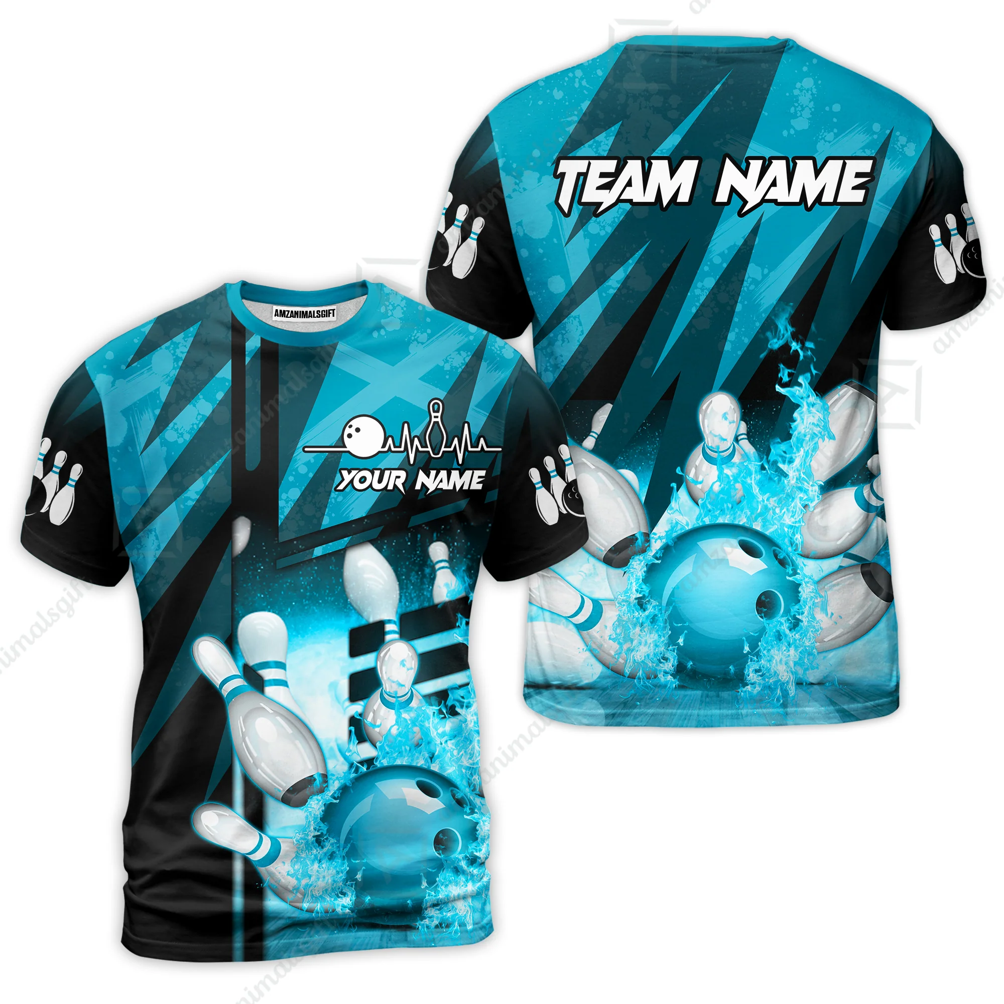 Customized Bowling Jersey Shirt, Bowling And Pins Abstract Grunge Texture XX Multicolor Option Customized Name And Team Zipper Polo Jerseys Shirts - Image 67