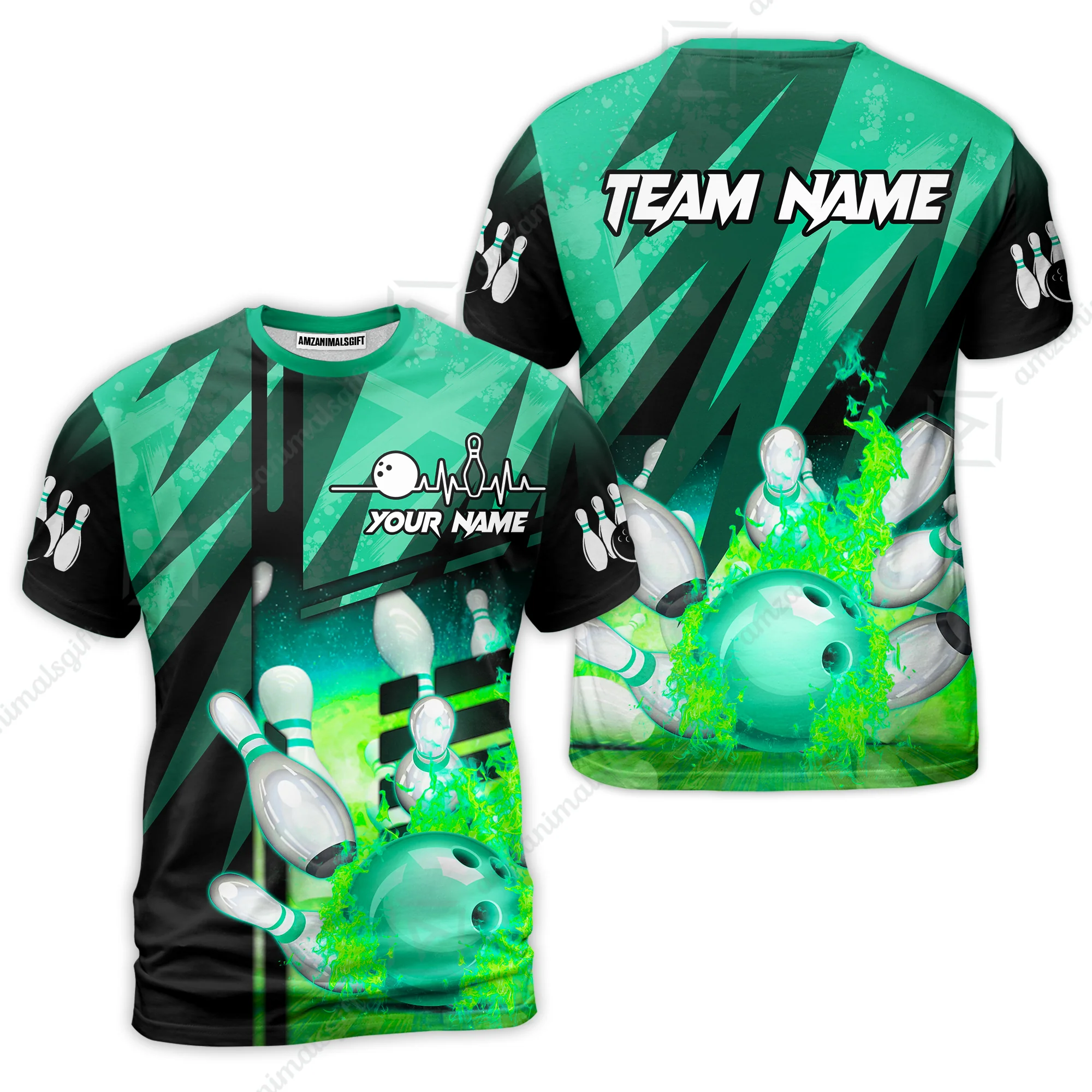 Customized Bowling Jersey Shirt, Bowling And Pins Abstract Grunge Texture XX Multicolor Option Customized Name And Team Zipper Polo Jerseys Shirts - Image 68