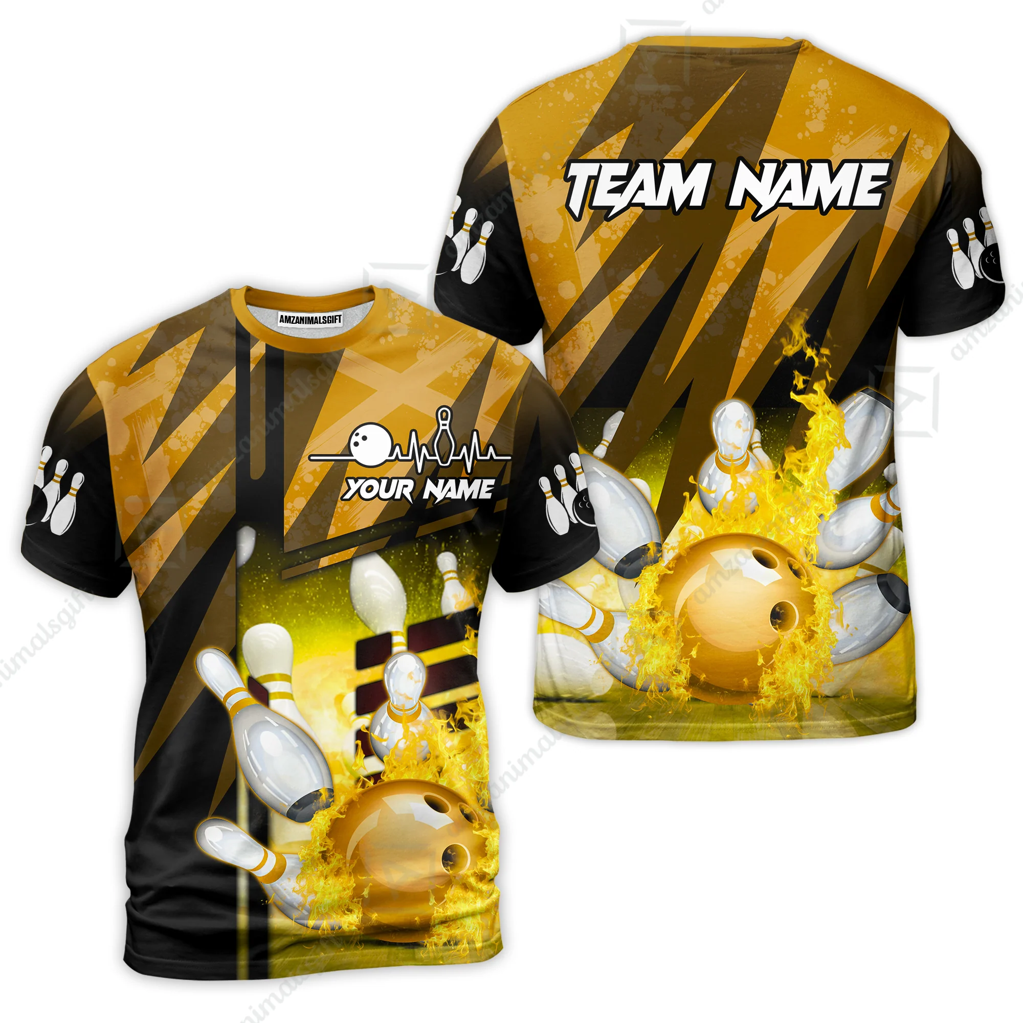 Customized Bowling Jersey Shirt, Bowling And Pins Abstract Grunge Texture XX Multicolor Option Customized Name And Team Zipper Polo Jerseys Shirts - Image 71